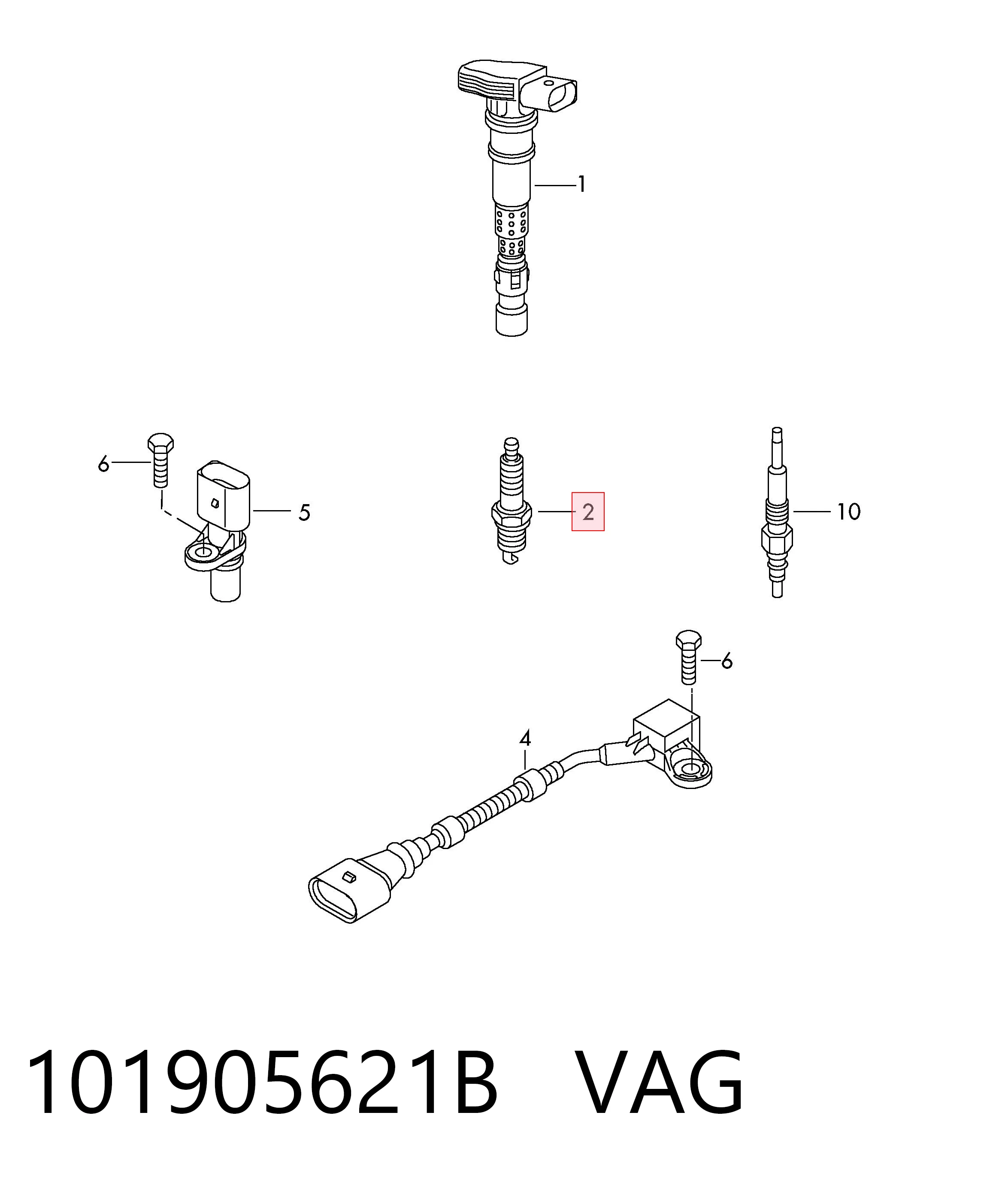 Свічки автомобільні VAG 101905621B ціна, від 25.85 USD