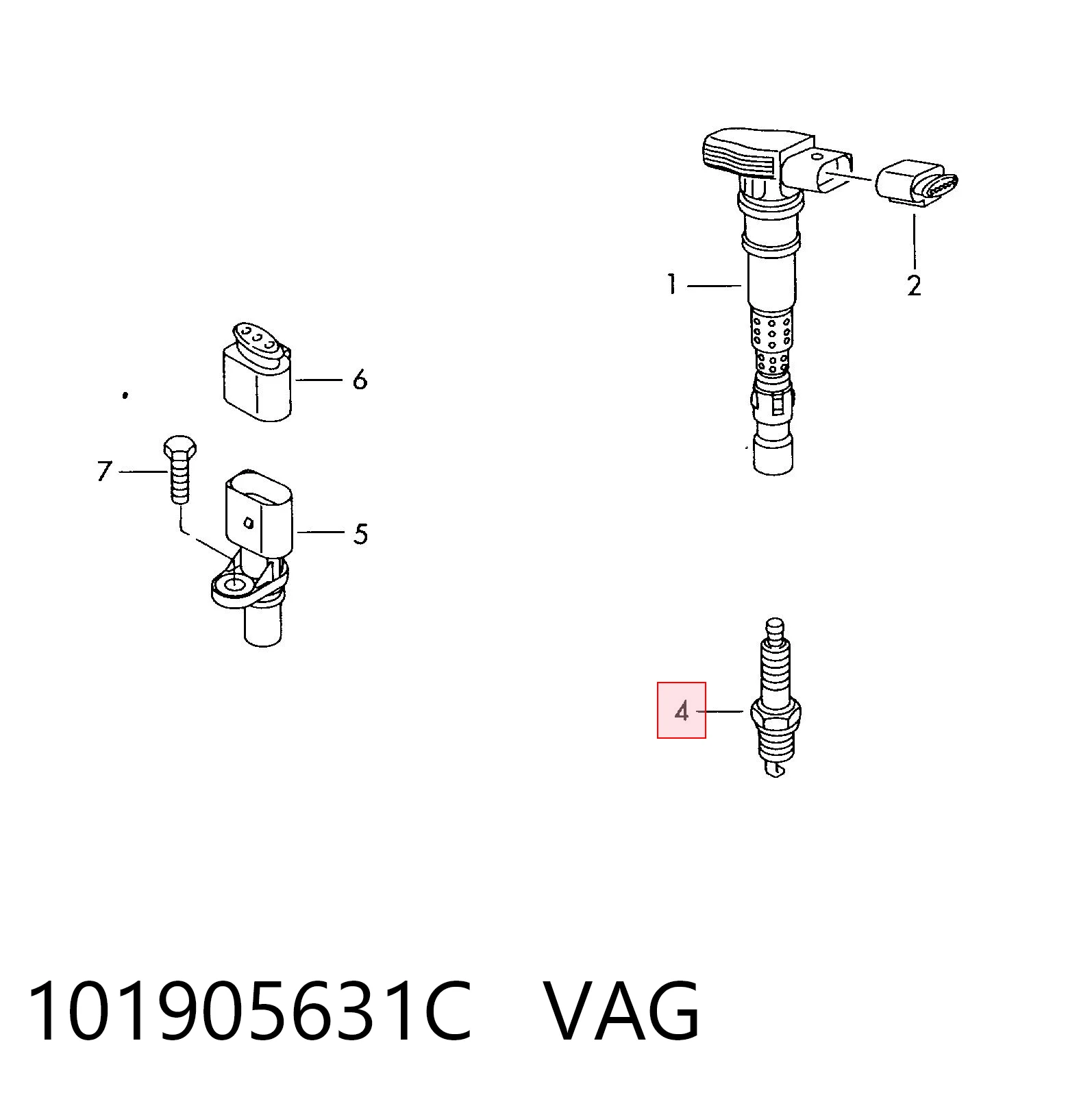 101905631C VAG Свіча запалювання