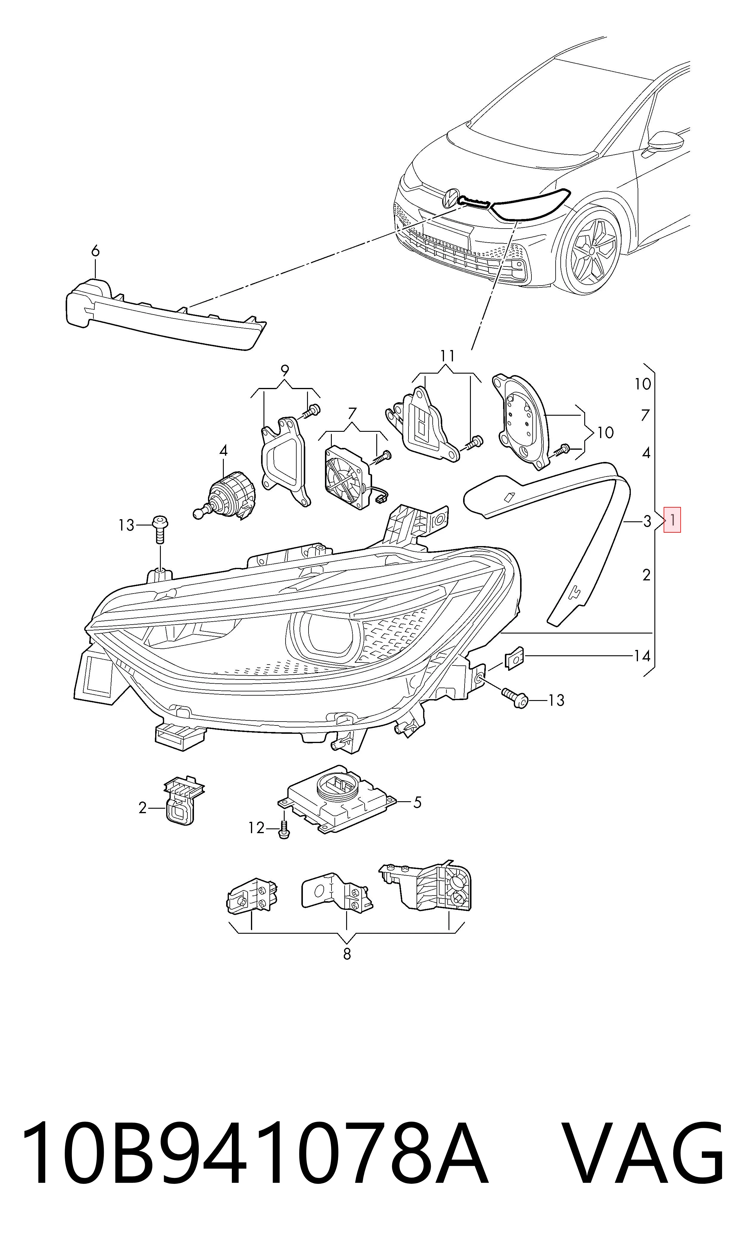  VAG 10B941078A ціна, від 253.32 USD
