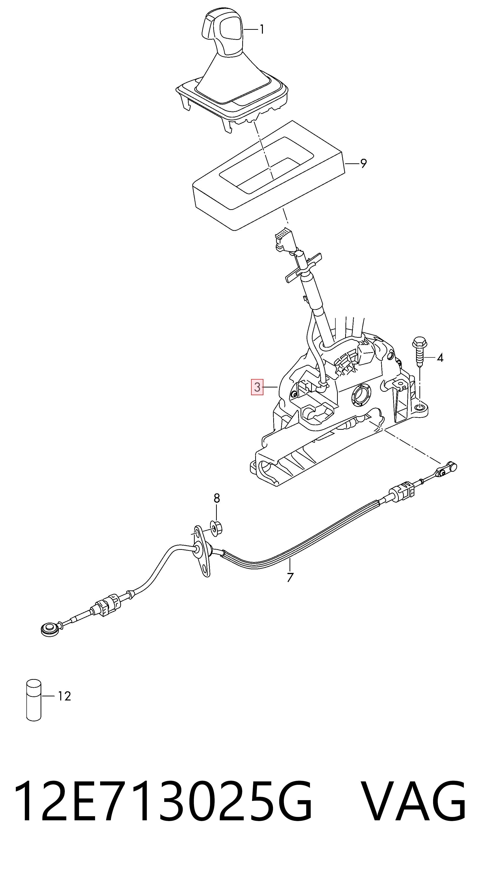 Механізм перемикання передач VAG 12E713025G ціна, від 465.84 USD