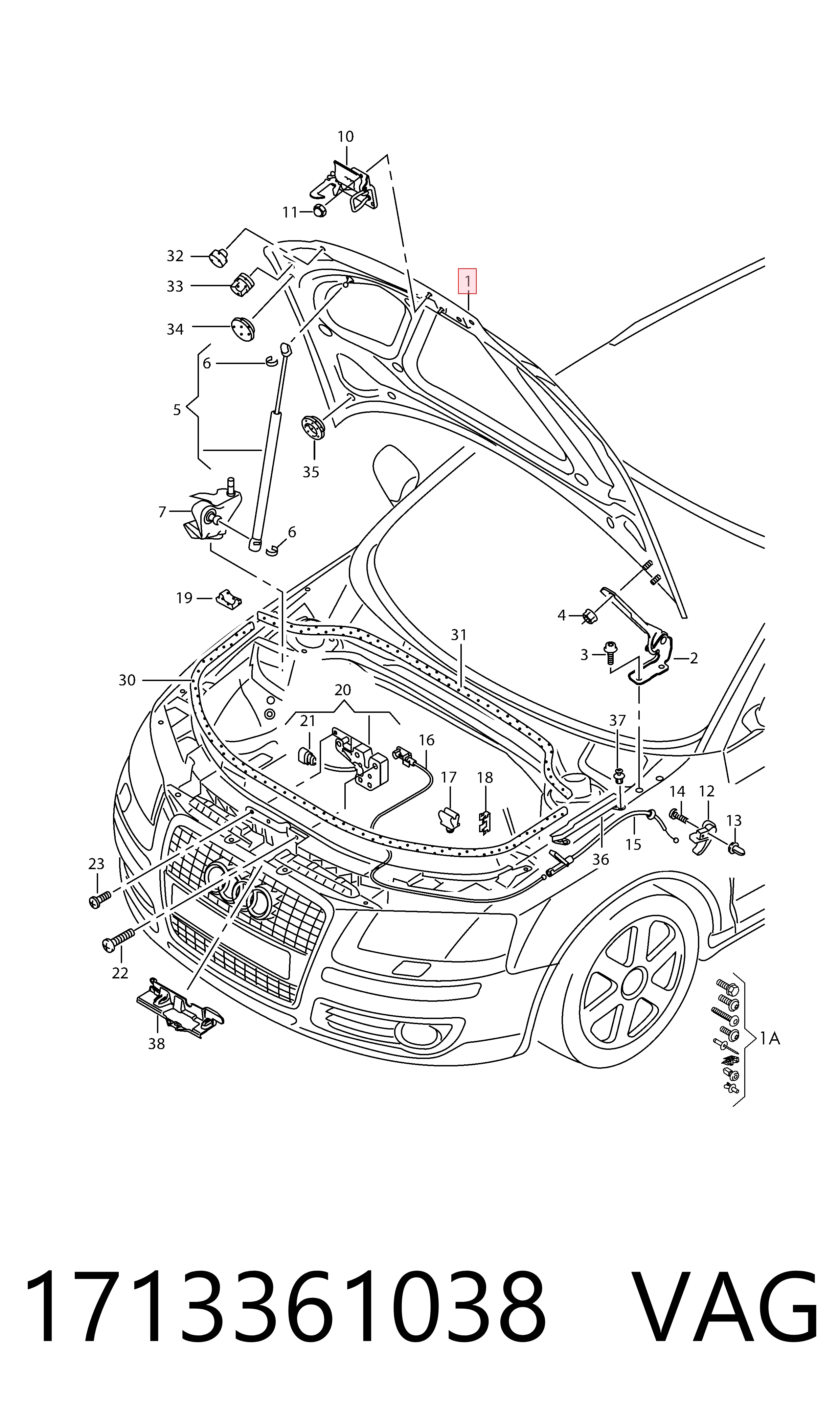 Капот Audi A3 хетчбек (8P1) (2003 - 2012) ціна, від 169.34 USD