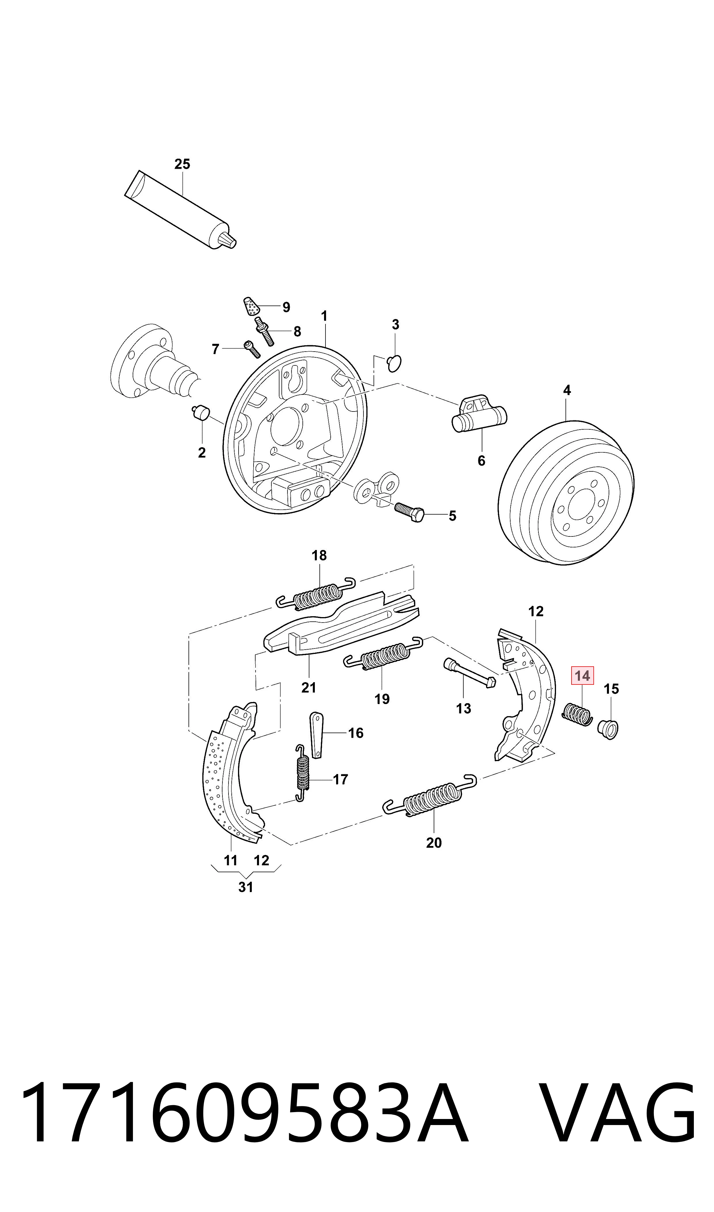  VAG 171609583A ціна, від 1.19 USD