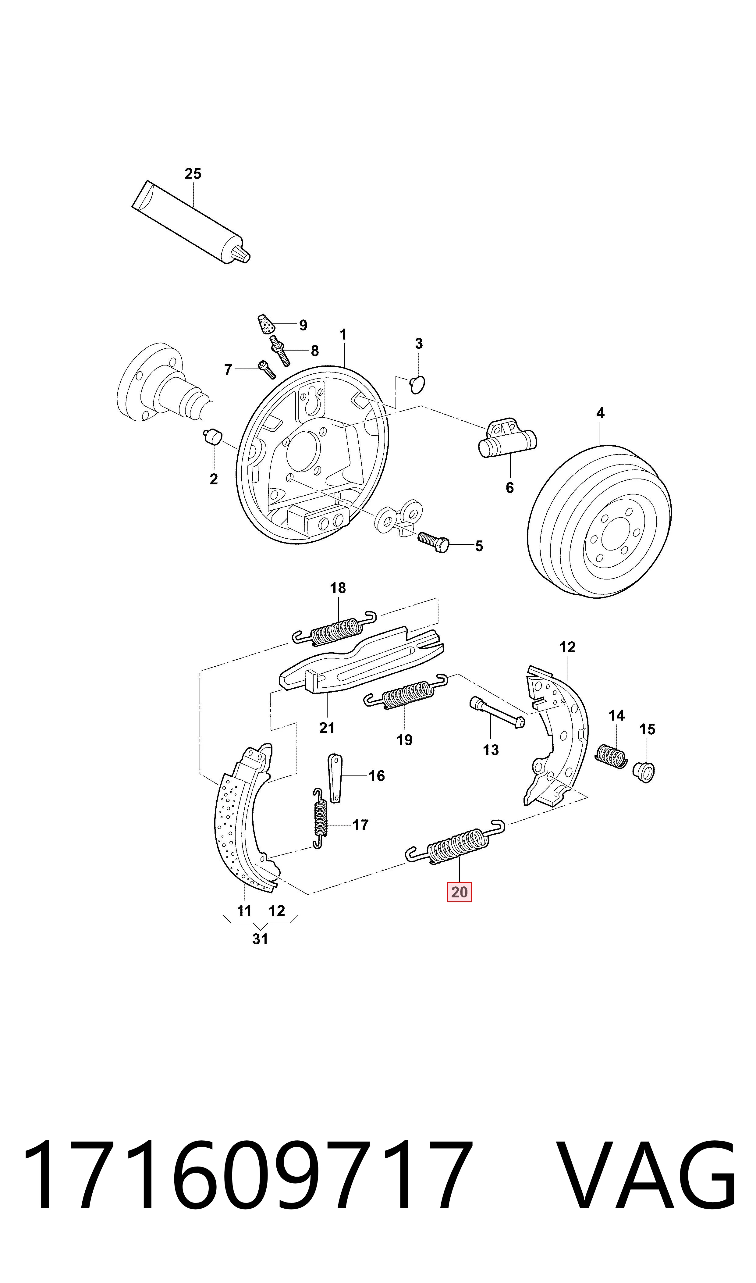  VAG 171609717 ціна, від 1.27 USD
