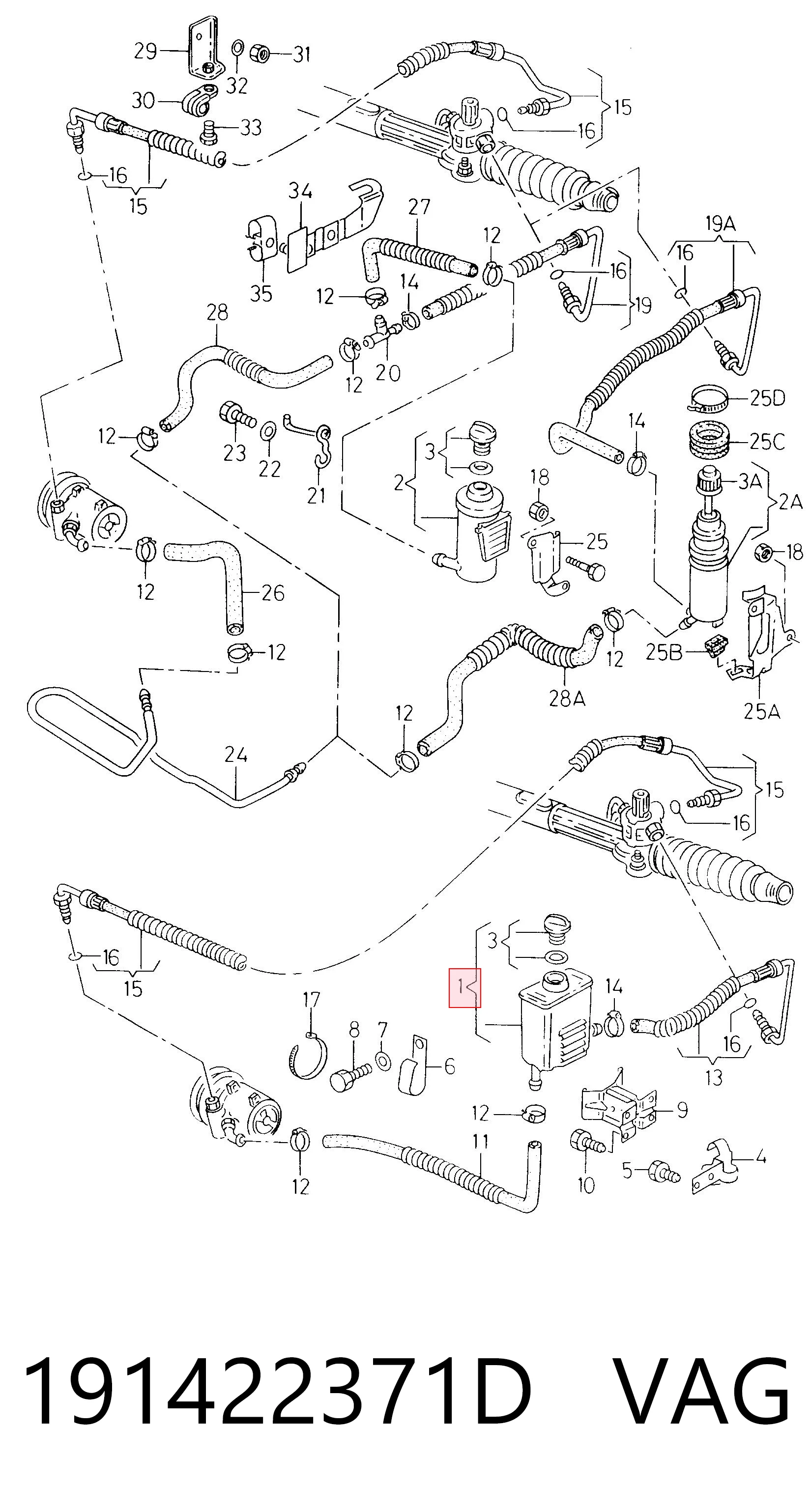 Купити Бачок ГУР Volkswagen Golf II 19E, 1G1