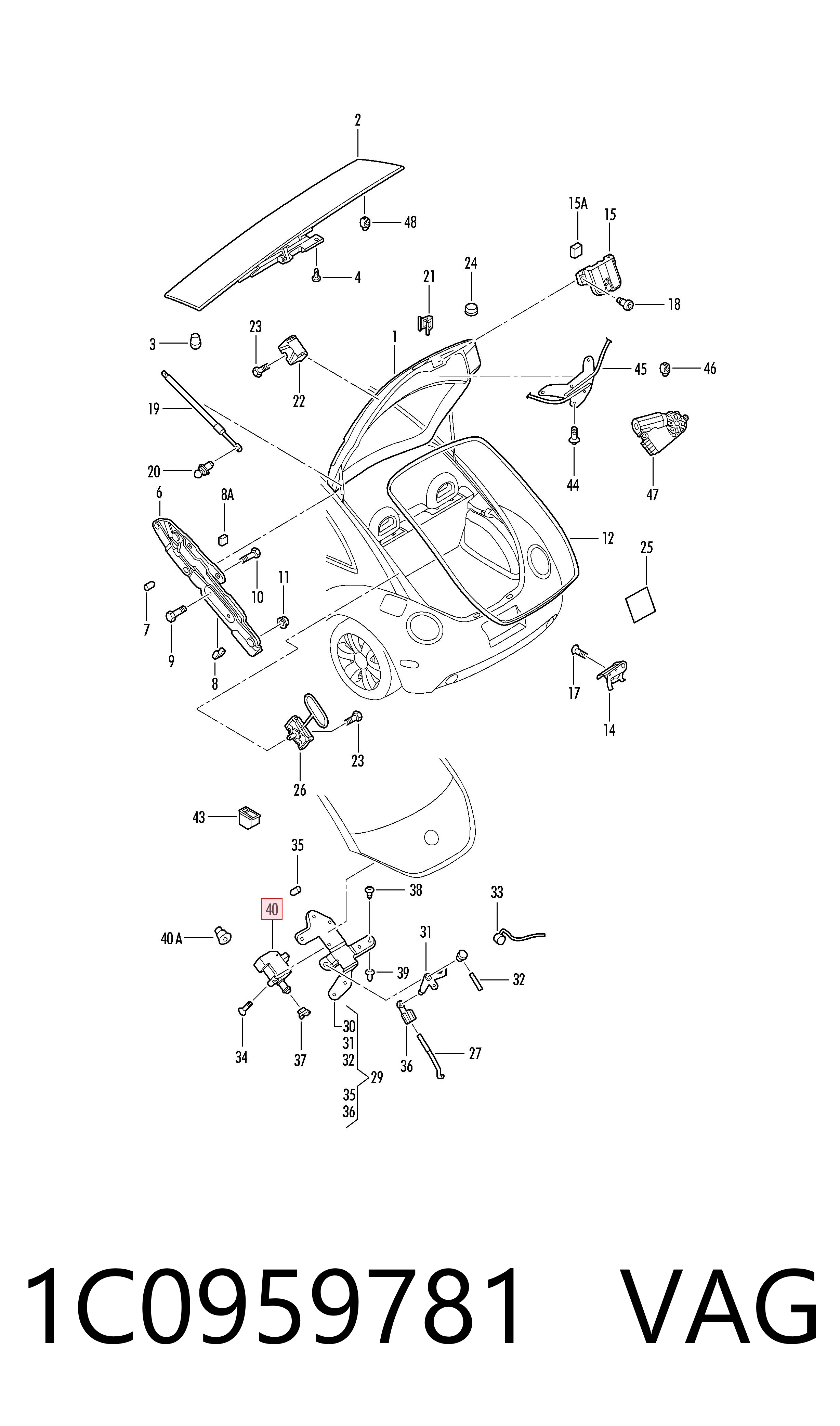 1C0959781 VAG Актуатор замка багажника (задніх дверей)