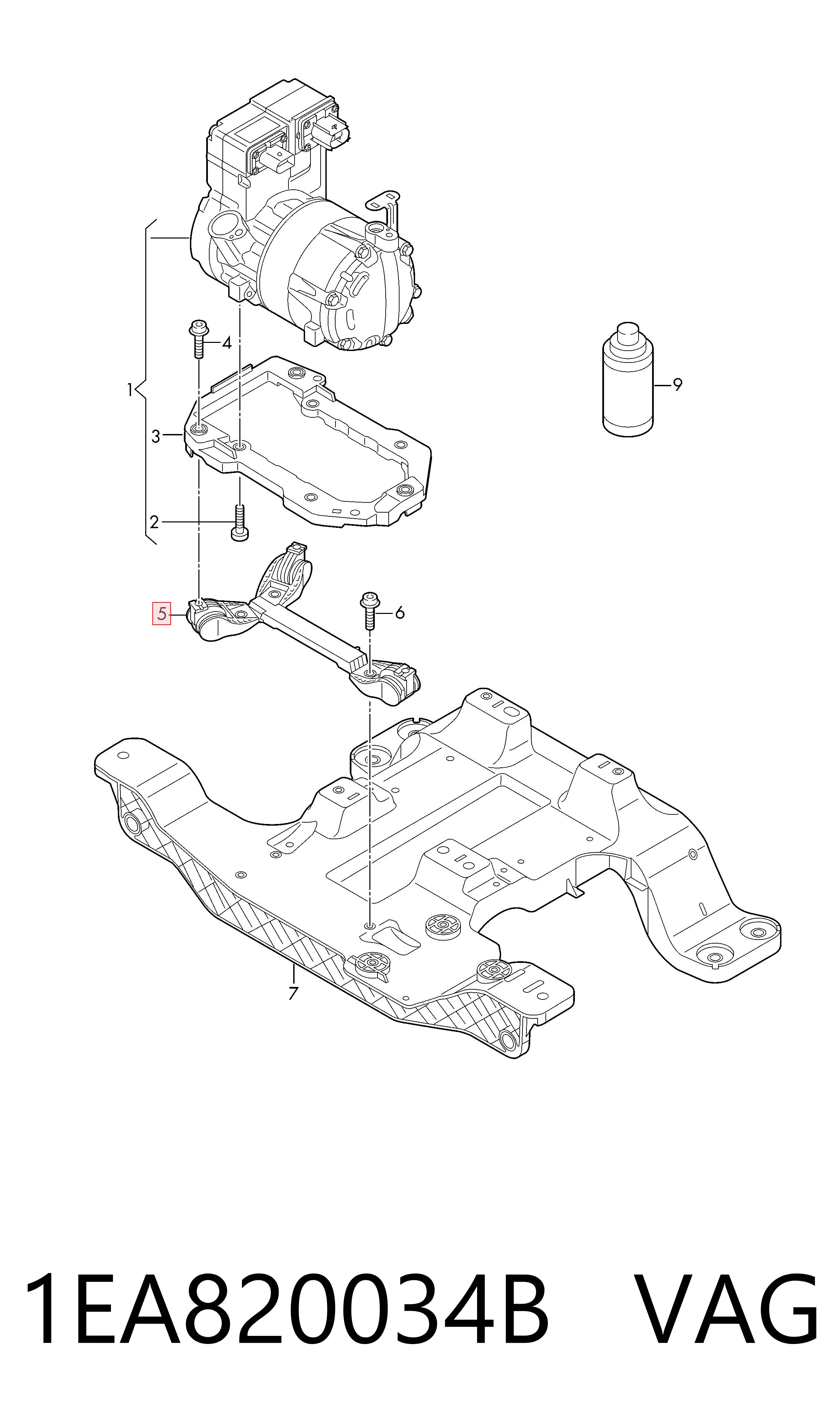 1EA820034B VAG Кронштейн компресора кондиціонера
