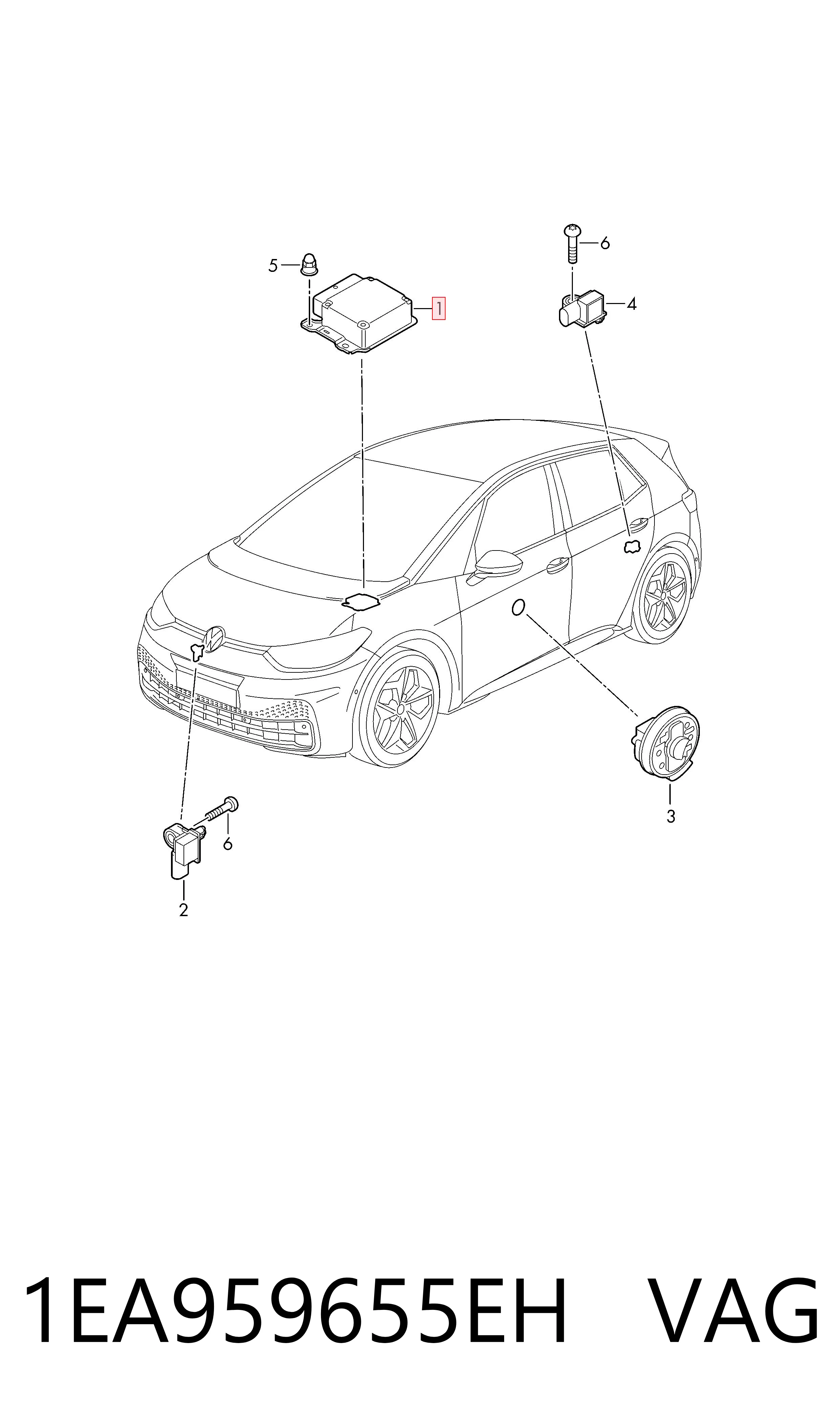 1EA959655EH VAG Блок управління airbag