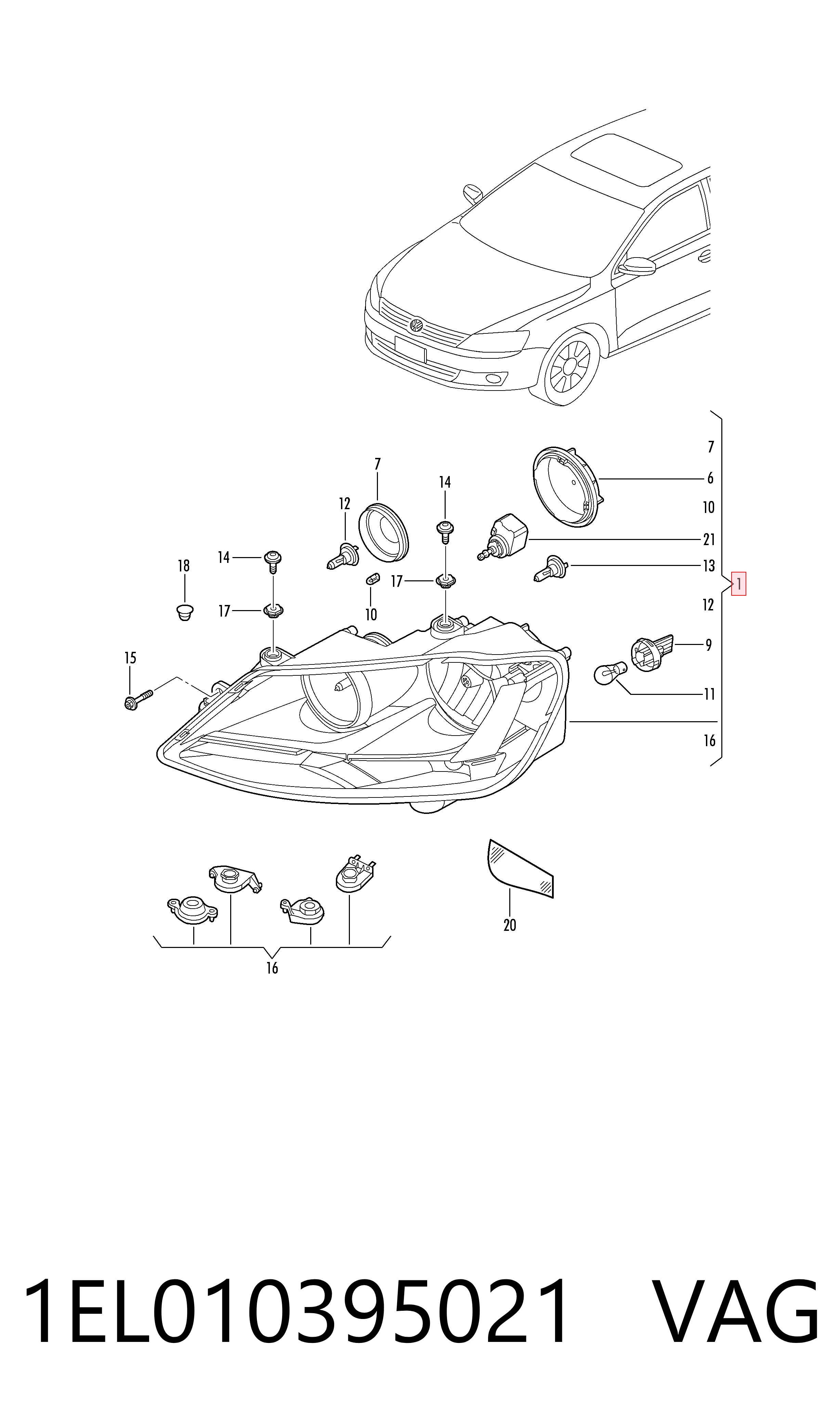  Фара права Volkswagen Jetta 6