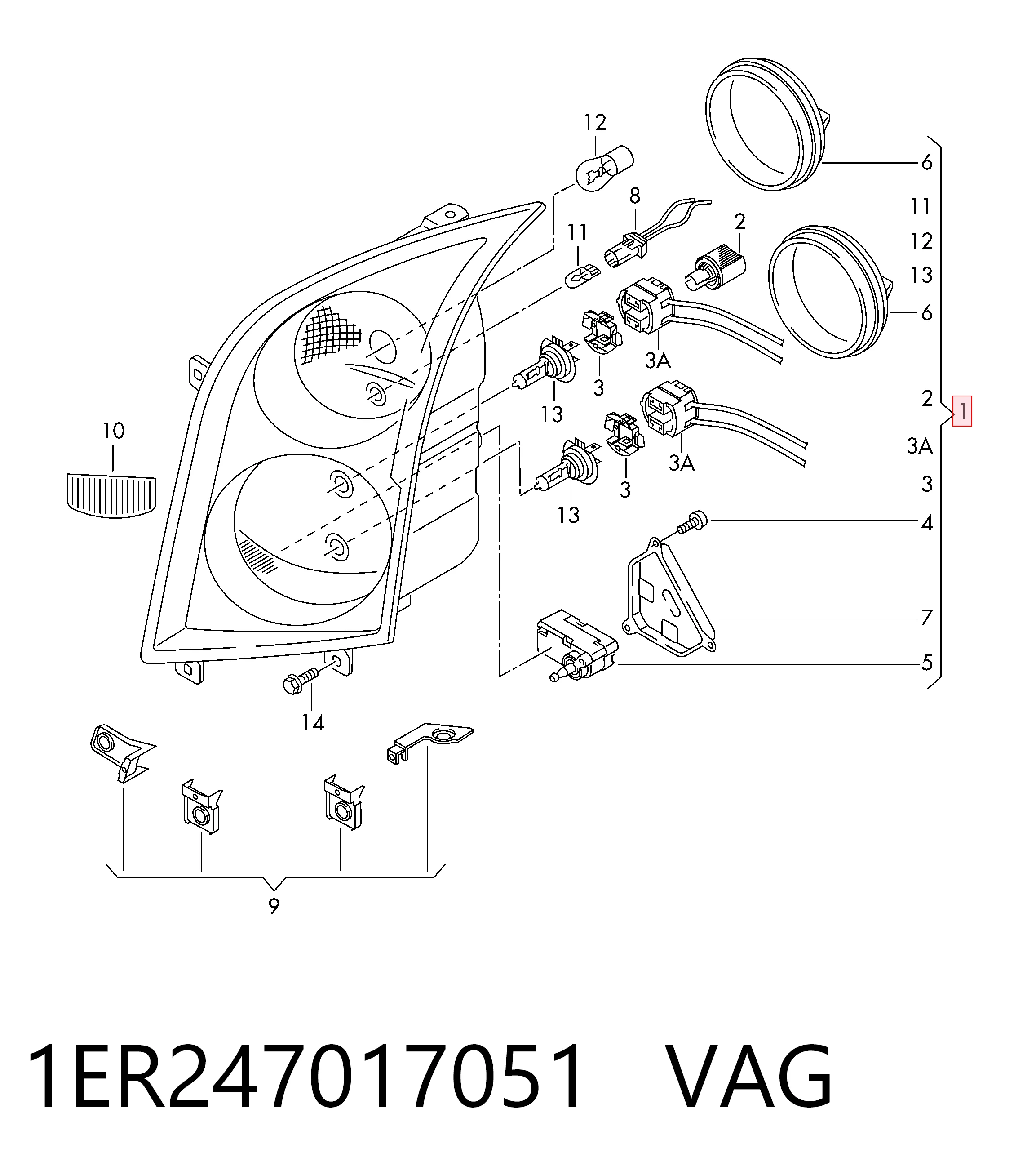 Фара Polcar 957209E