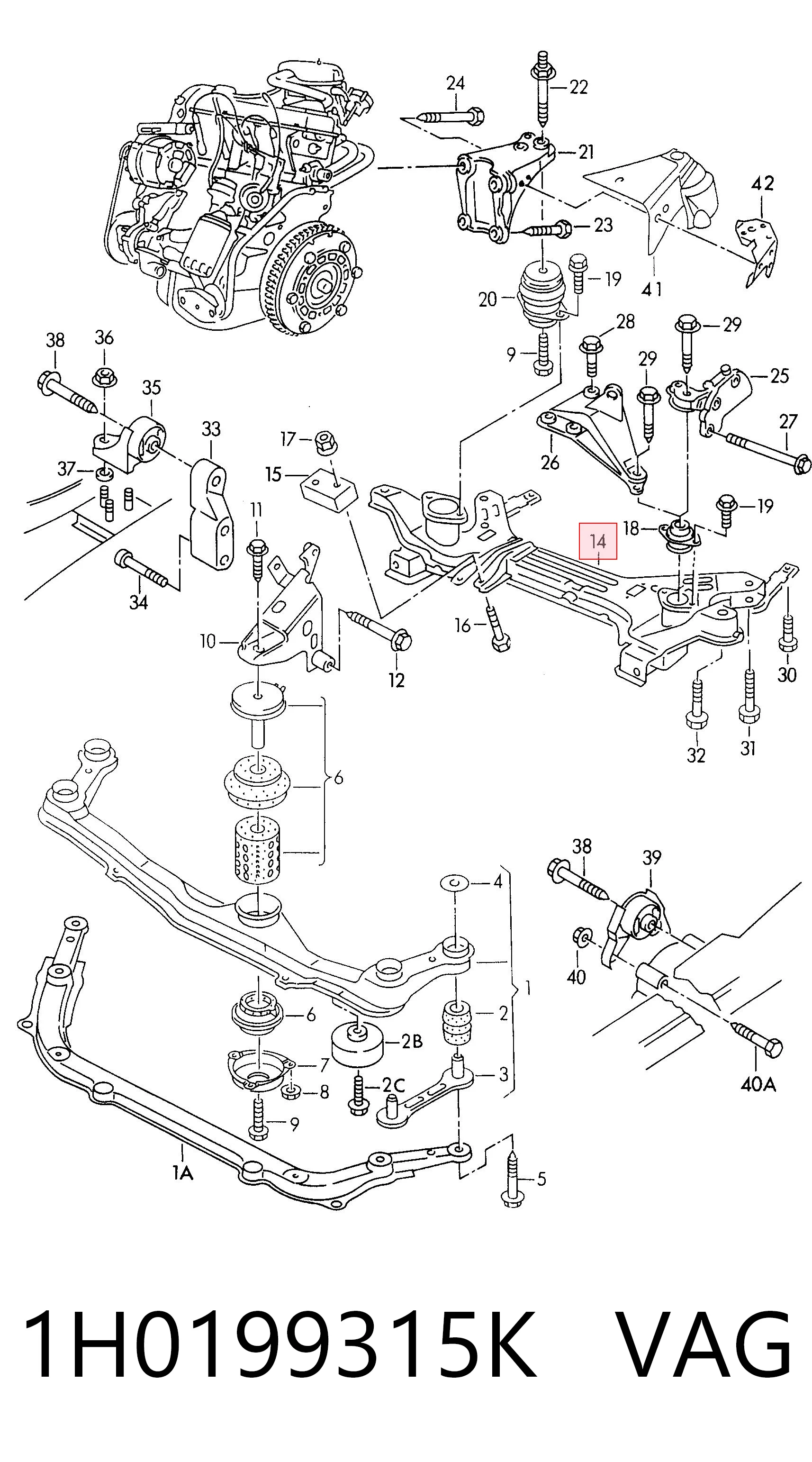 Передня балка на Volkswagen Polo III 6KV2