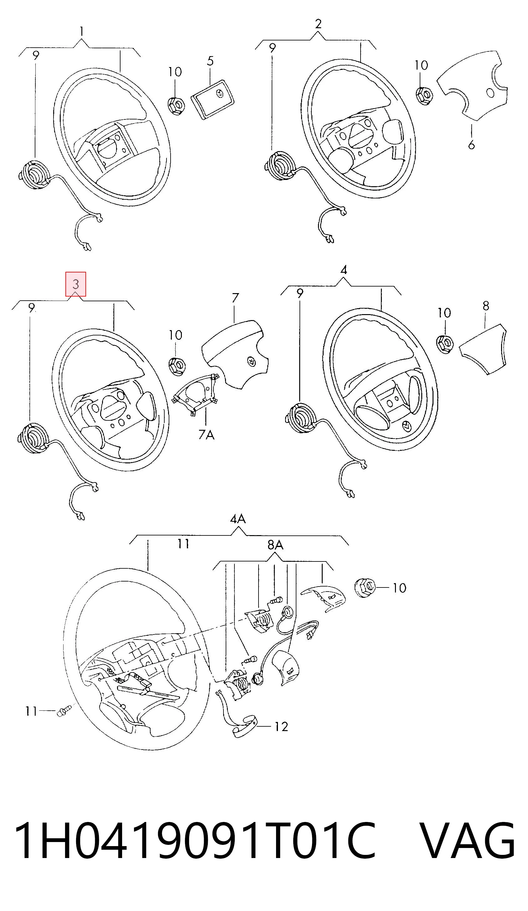 Рульове колесо Volkswagen Vento 1H2