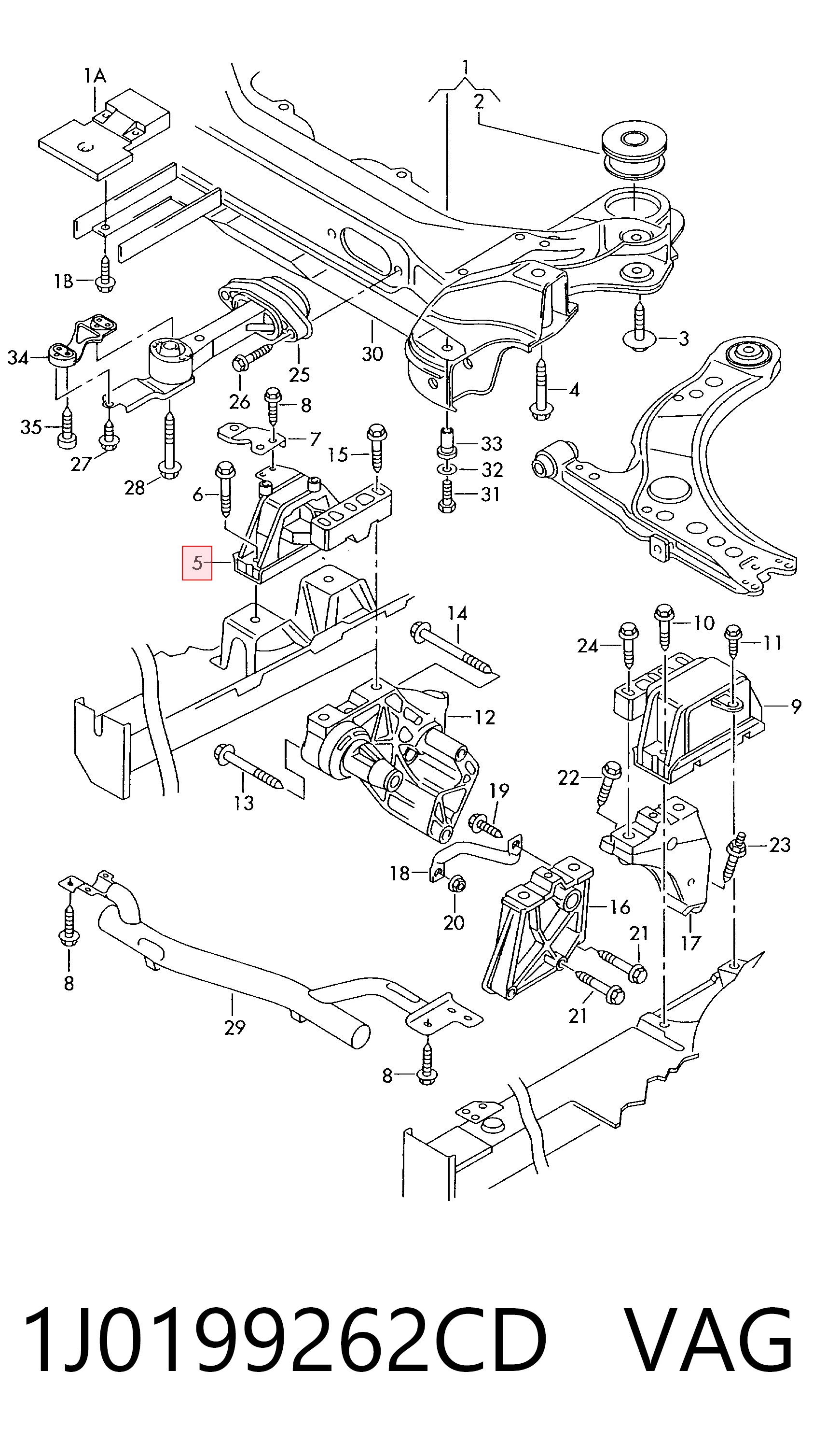 Права подушка мотора на Volkswagen Beetle  9C1, 1C1, 9G1