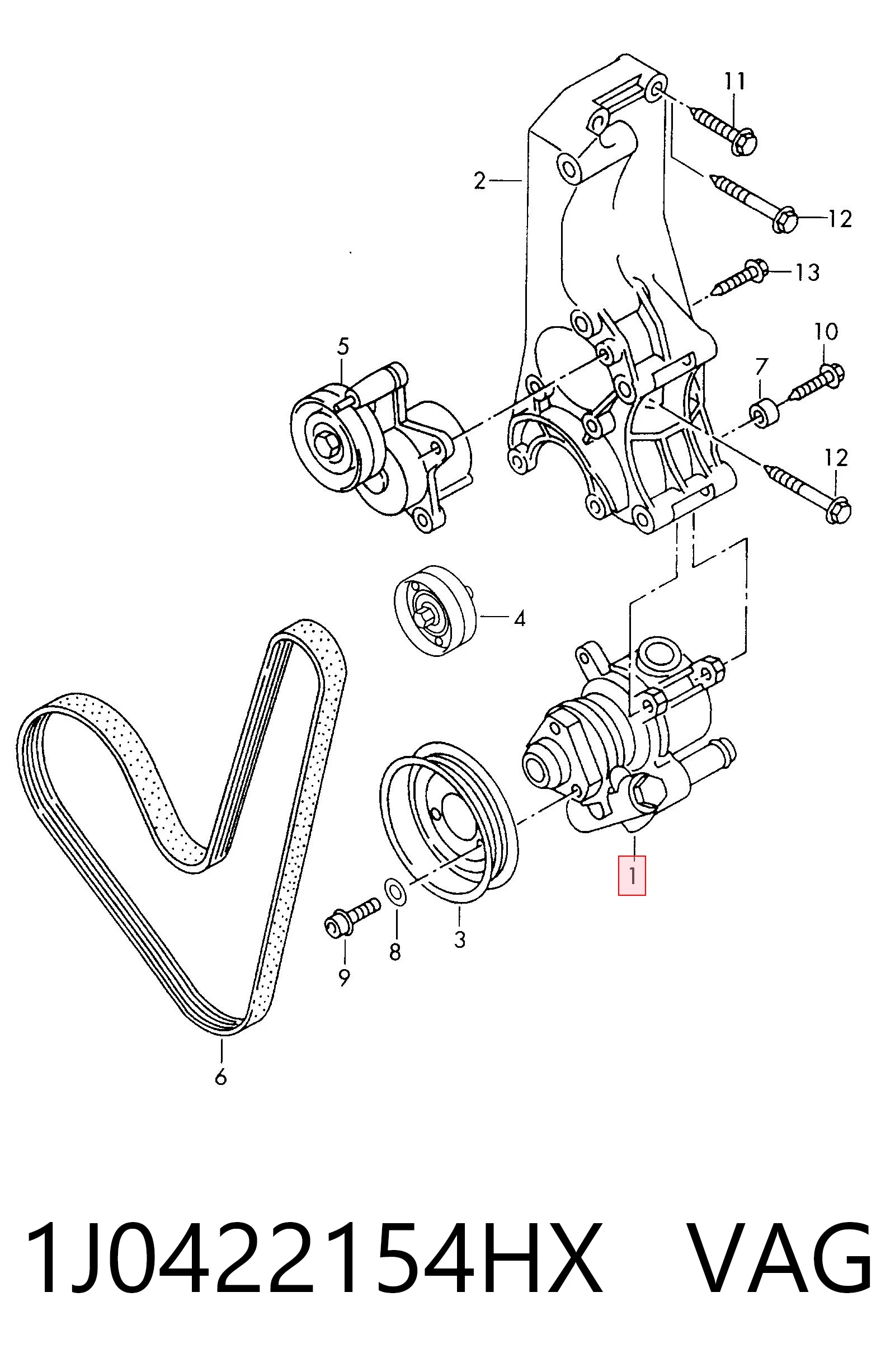 Насос ГПК VAG 1J0422154HX ціна, від 38.01 USD