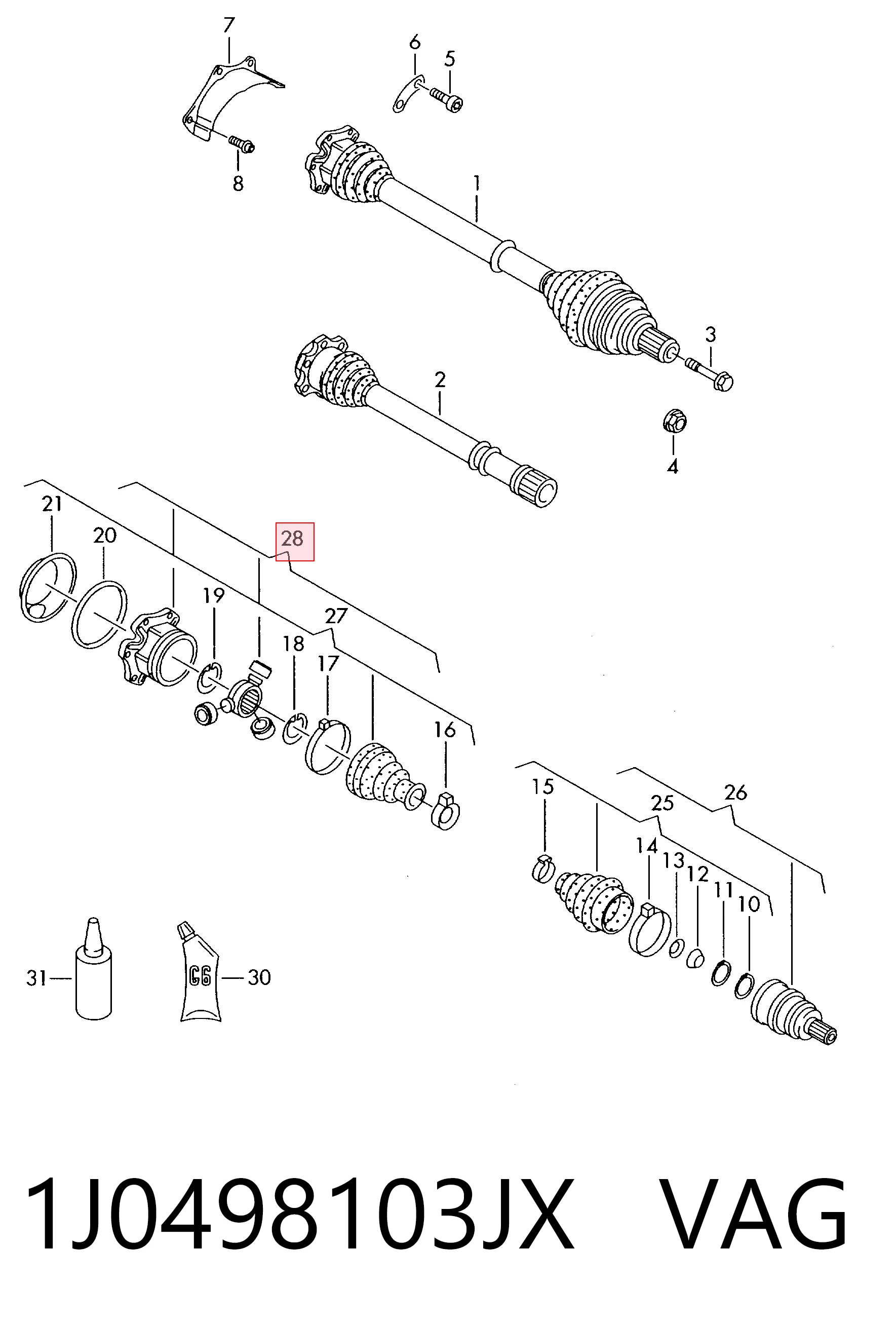 ШРУС внутрішній, передній Posterparts BB7726