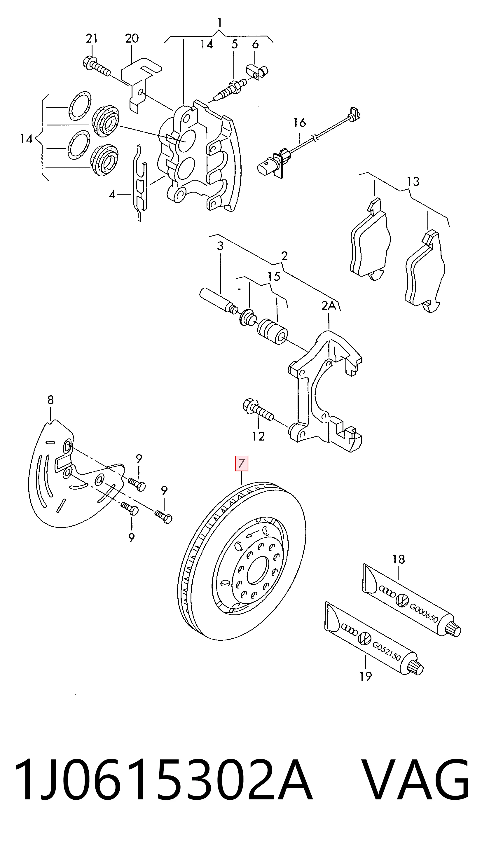 1J0615302A VAG Гальмо дискове переднє