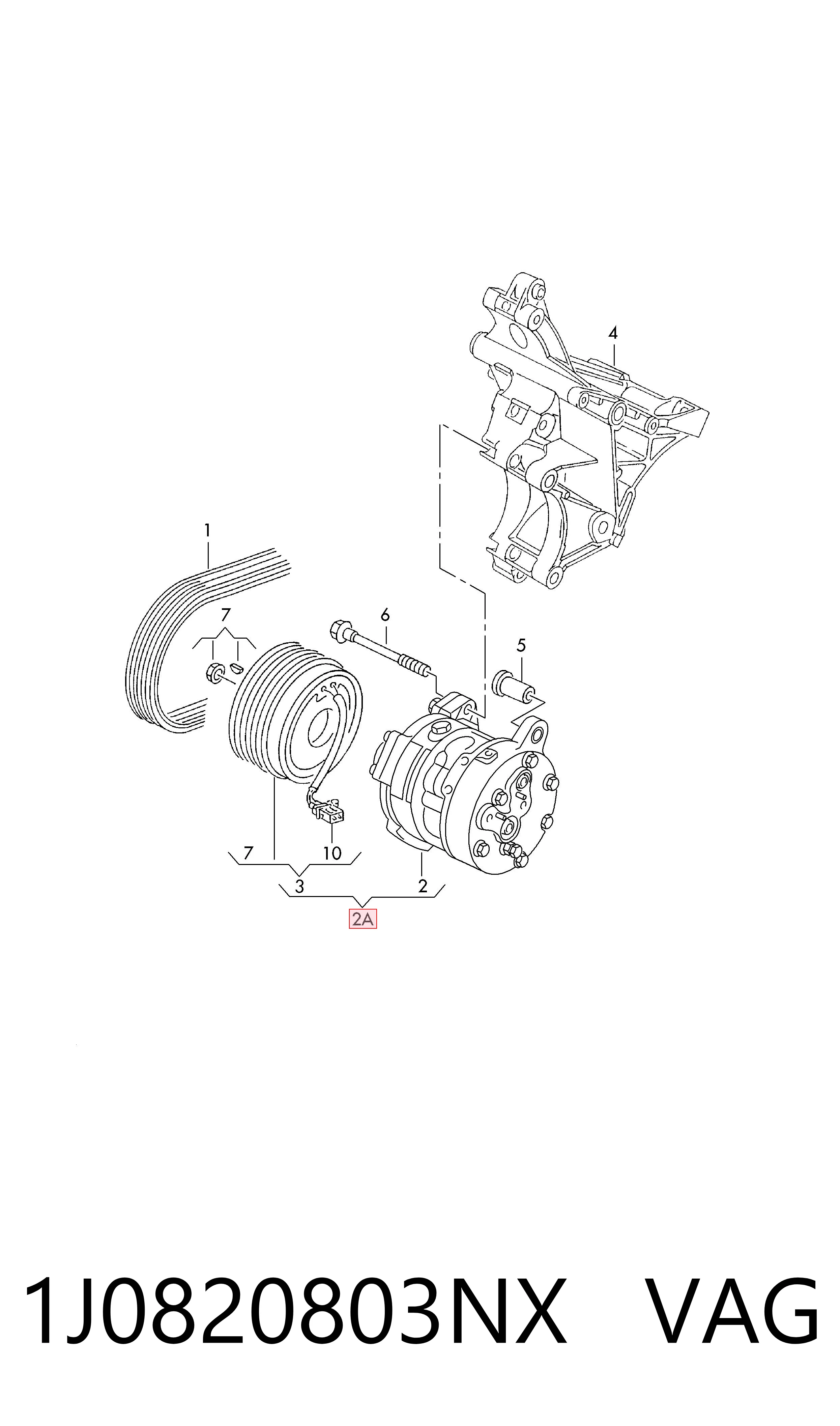 1J0820803NX VAG Компресор холодоагенту