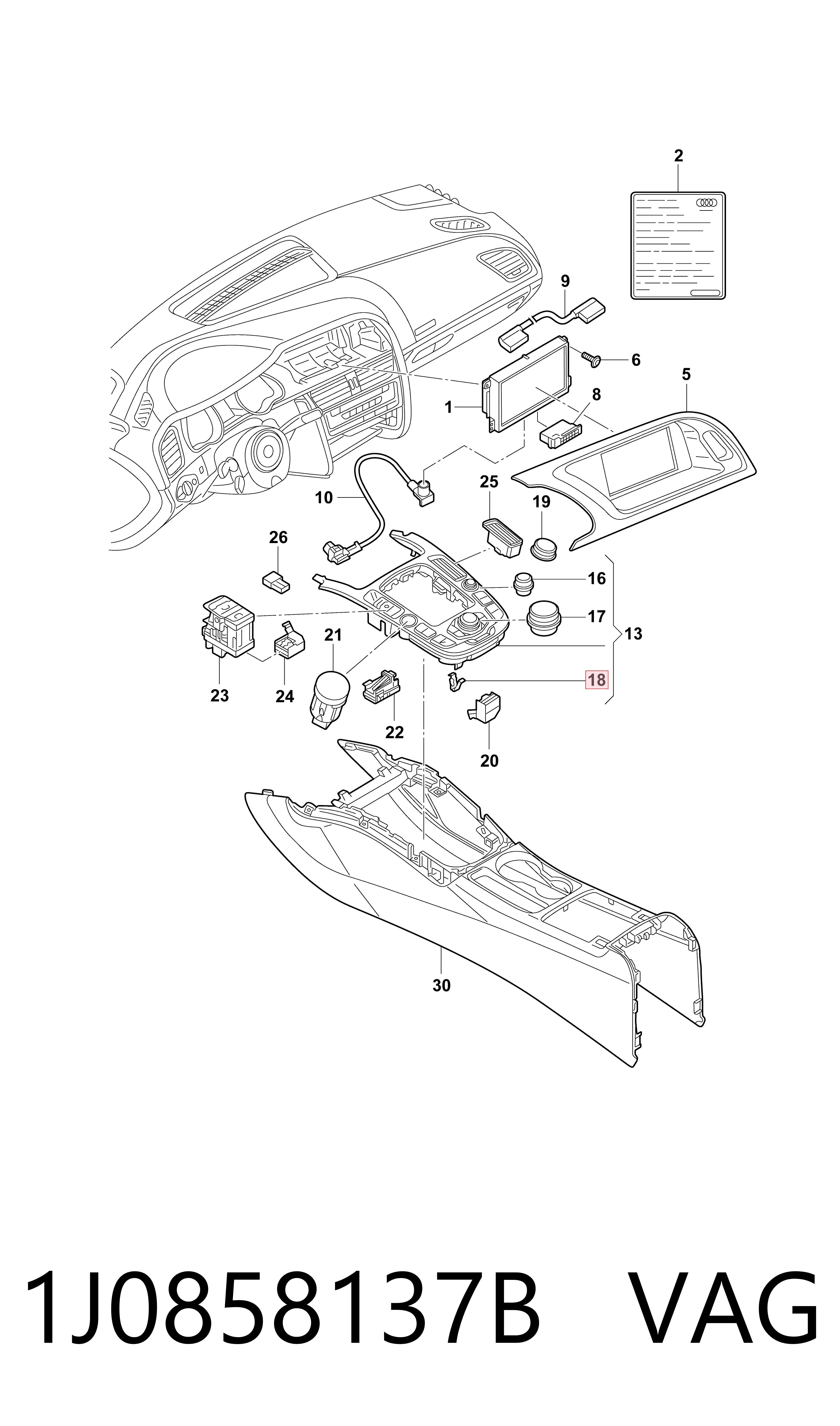 Купити 1J0858137B Bentley Пістон (кліп) кріплення підкрилки переднього крила