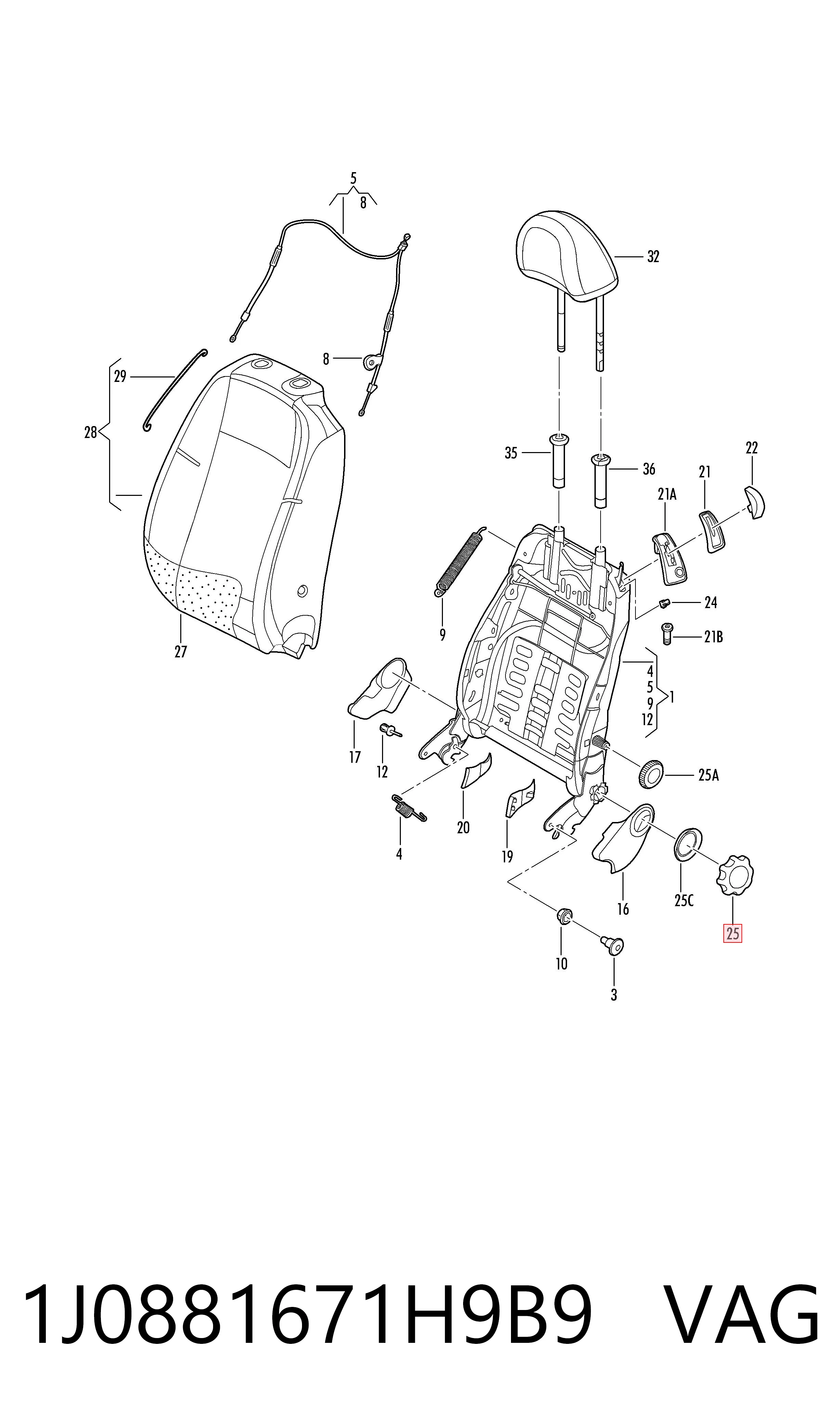 Ручка регулювання спинки сидіння AND 30881008 ціна, від 9.98 USD