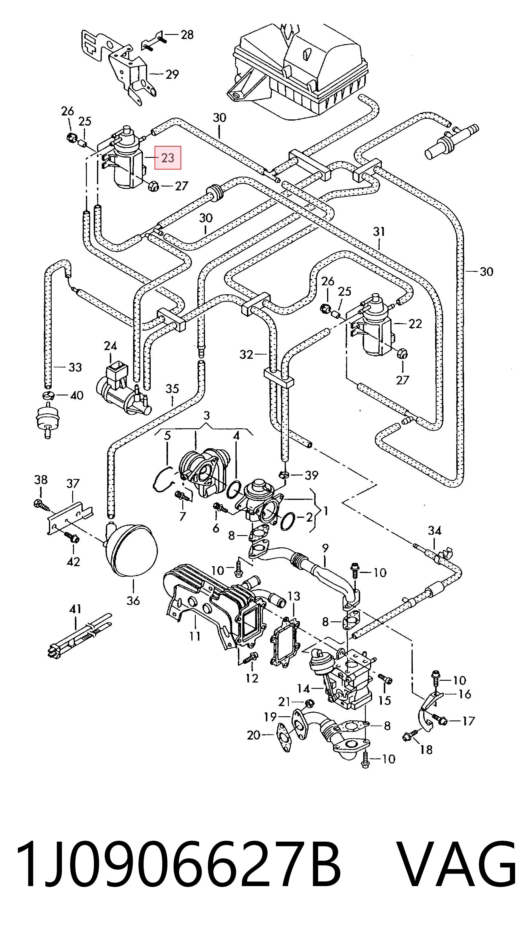 1J0906627B VAG Клапан соленоїд регулювання заслонки EGR