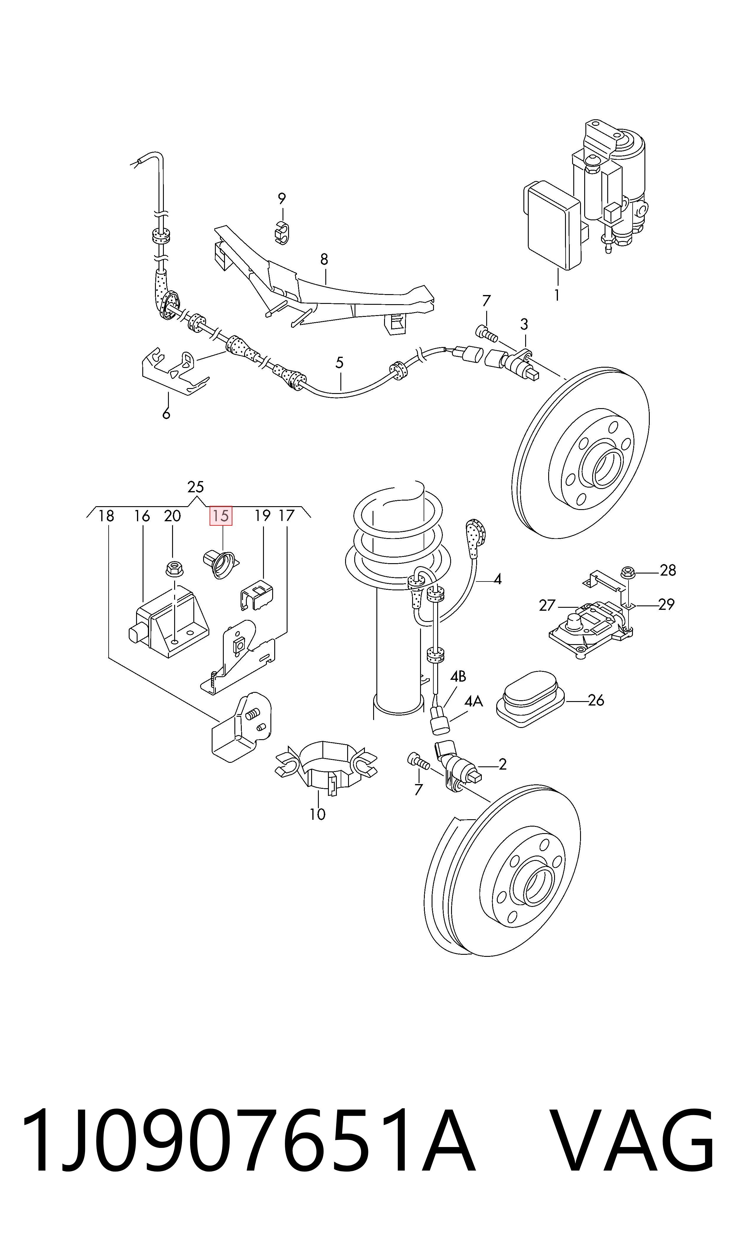 Датчик поздовжнього прискорення Ford 1J0907651A ціна, від 64.66 USD