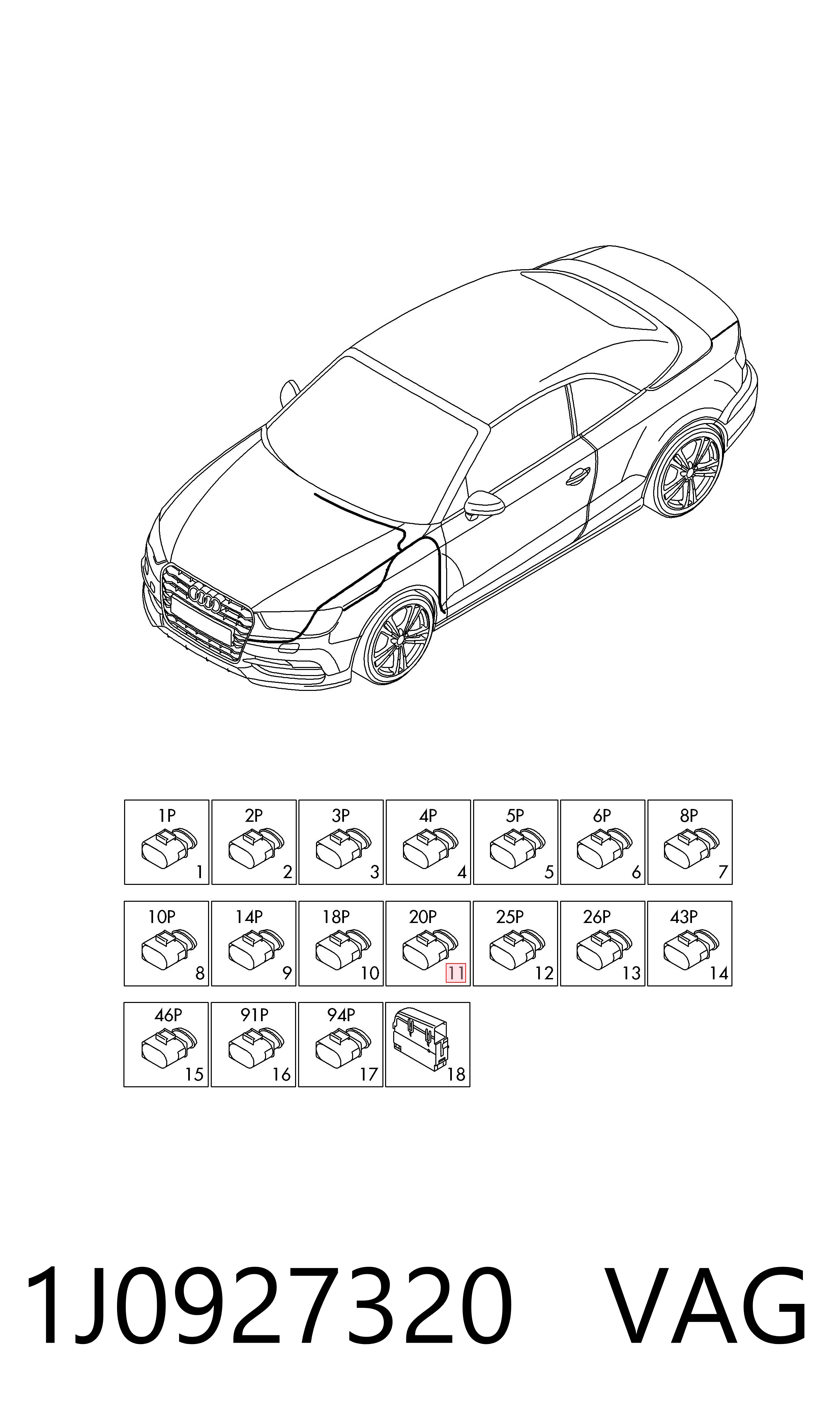Роз'єм АКПП VAG 1J0927320 ціна, від 11.40 USD