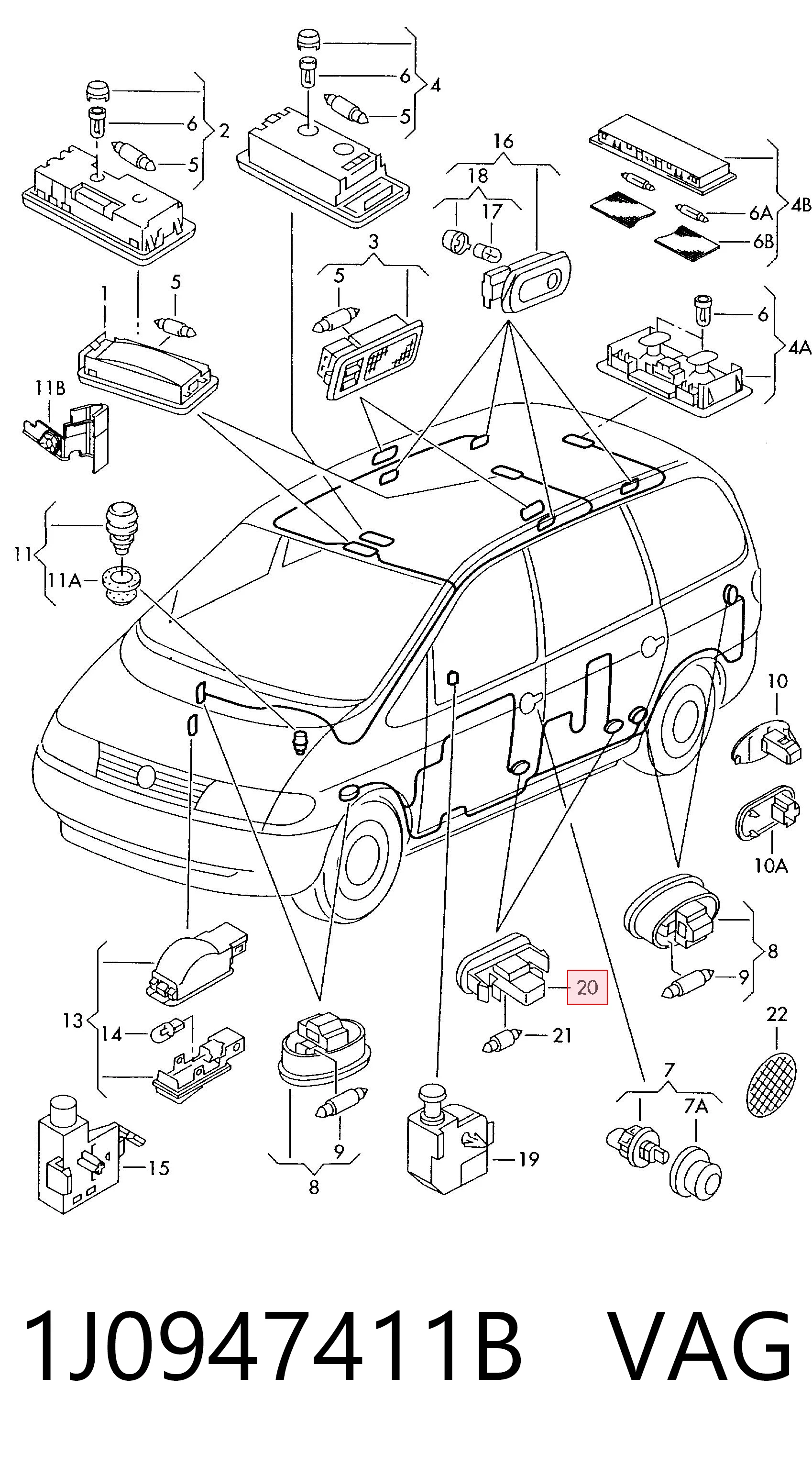 Лампа підсвічування в двері, передньої правої L534700001LED Depo/Loro/Abakus