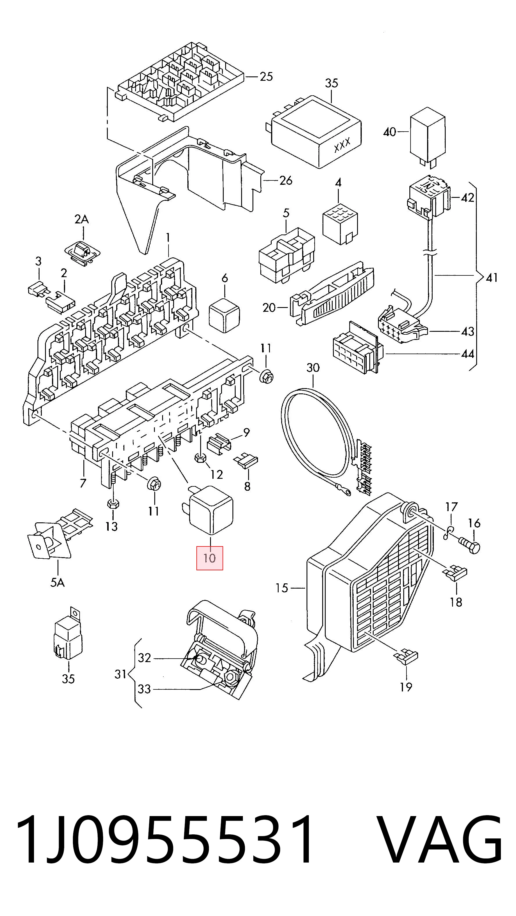 Реле управління двірниками на Volkswagen Golf IV 1J1