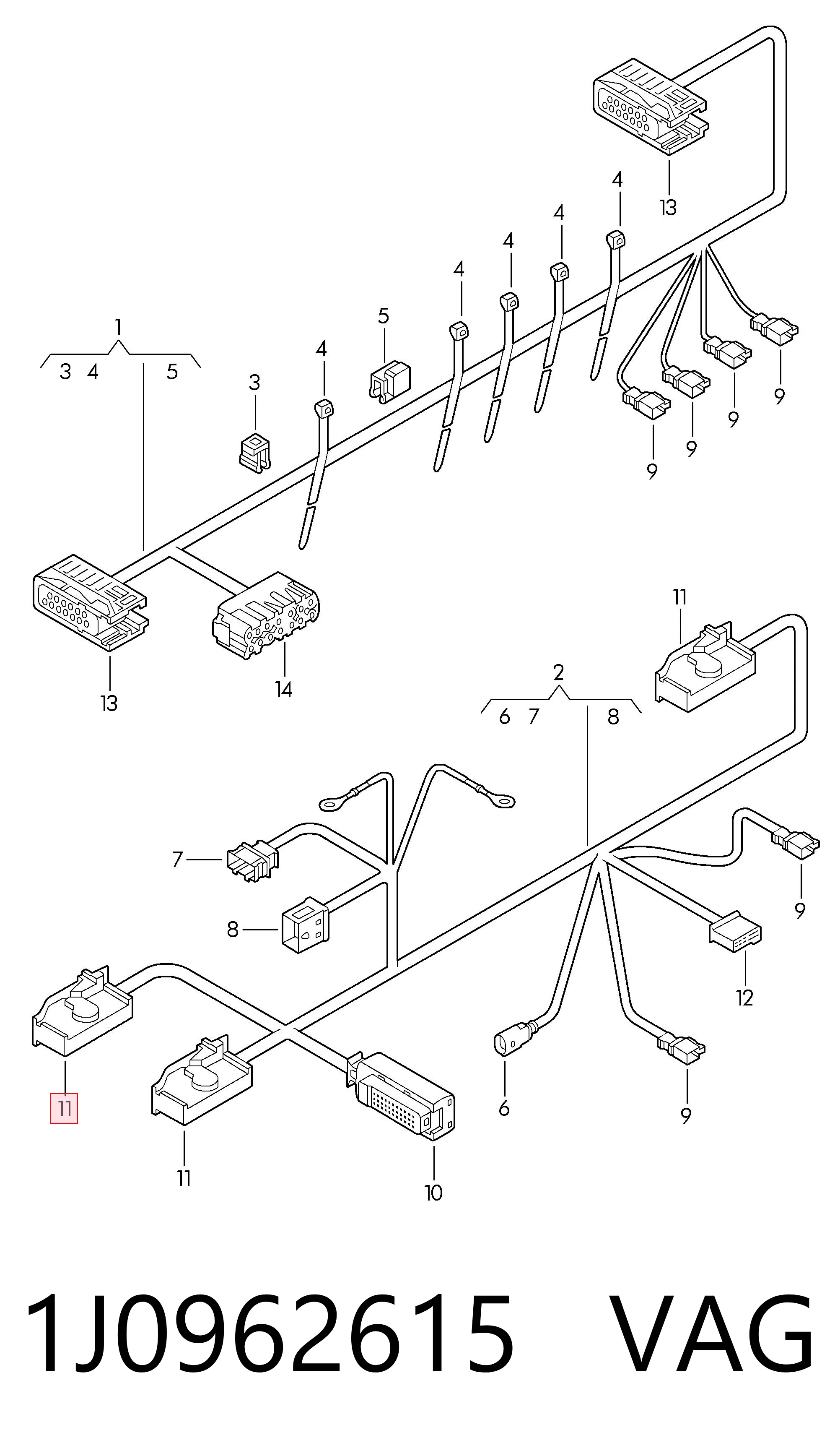  VAG 1J0962615 ціна, від 8.87 USD