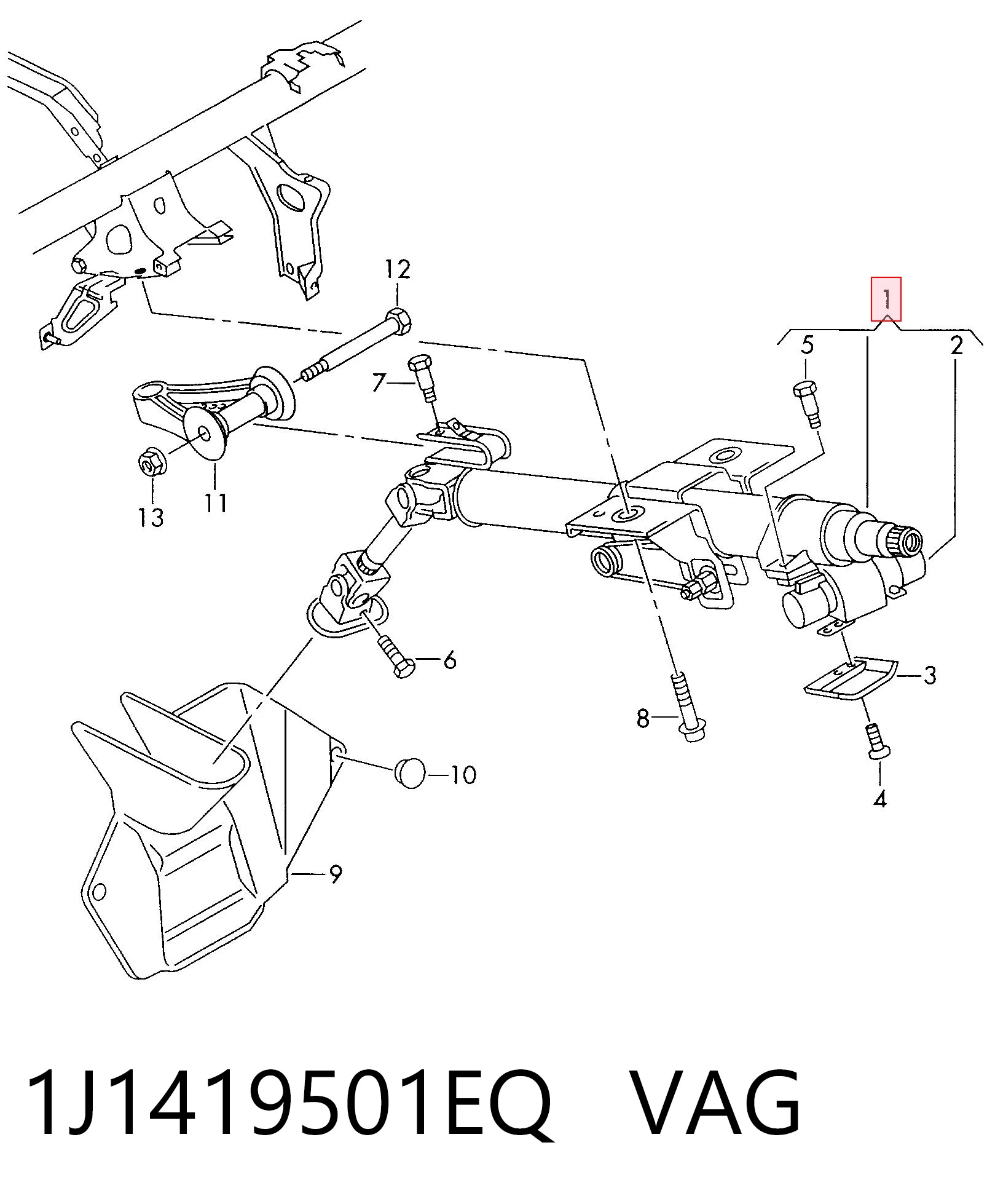Колонка рульового управління на Volkswagen Beetle  9C1, 1C1, 9G1