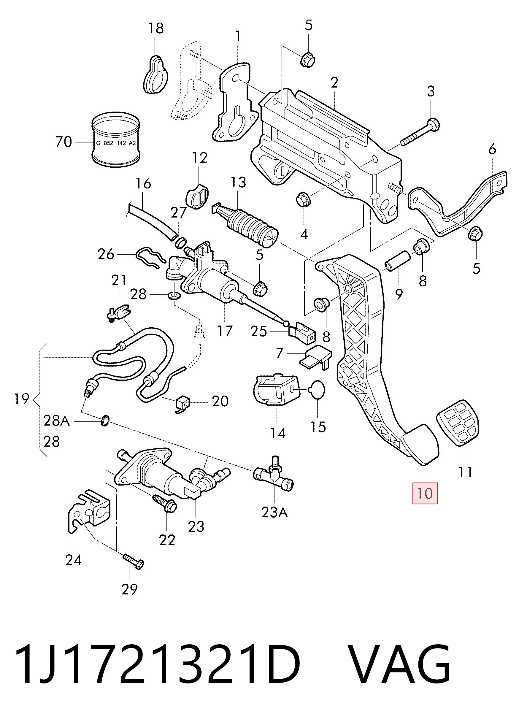 Купити Педаль зчеплення Volkswagen Golf V 1K1