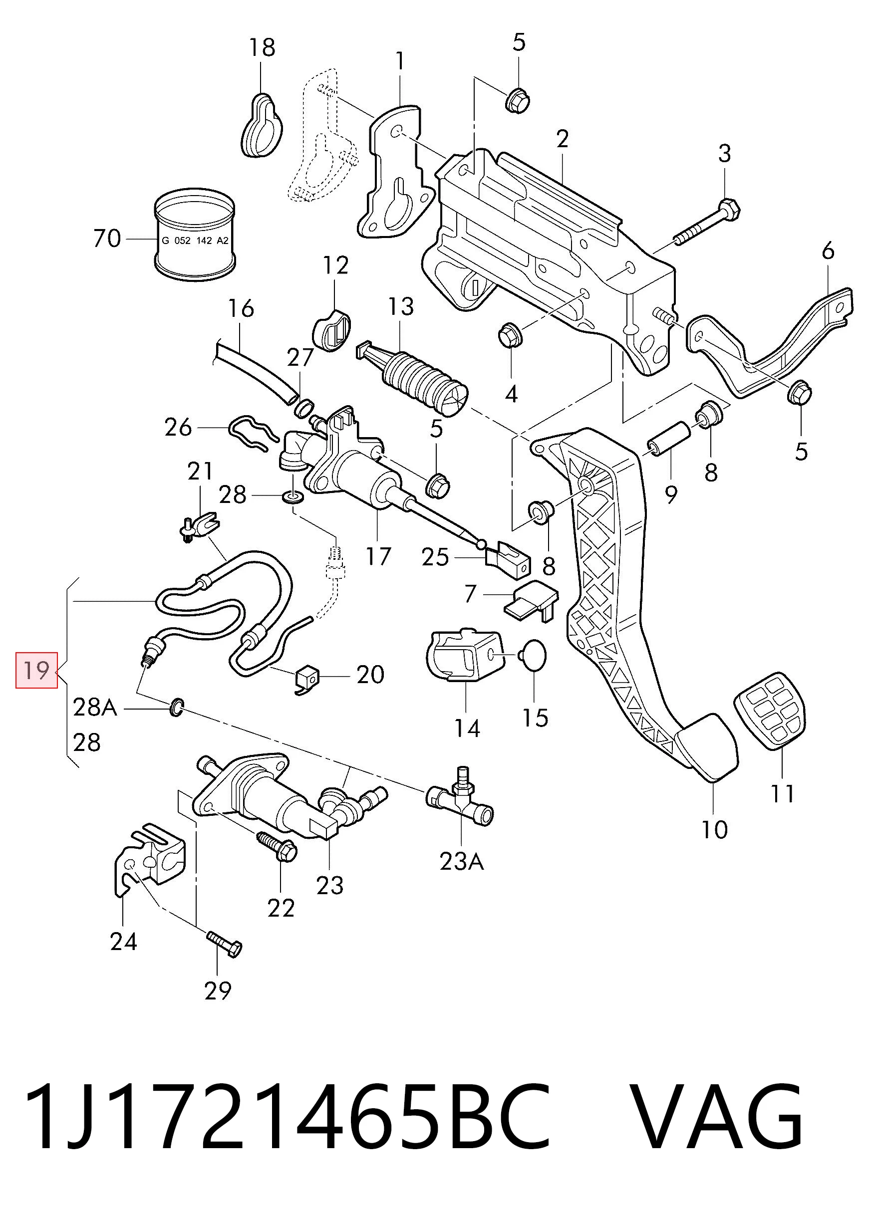 Шланг зчеплення VAG 1J1721465BC ціна, від 236.43 USD