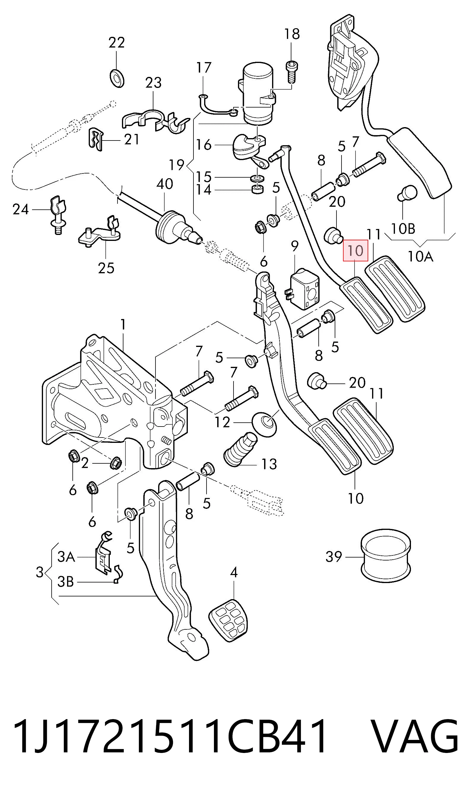 Педаль газу (акселератора) на Audi A3  8L1