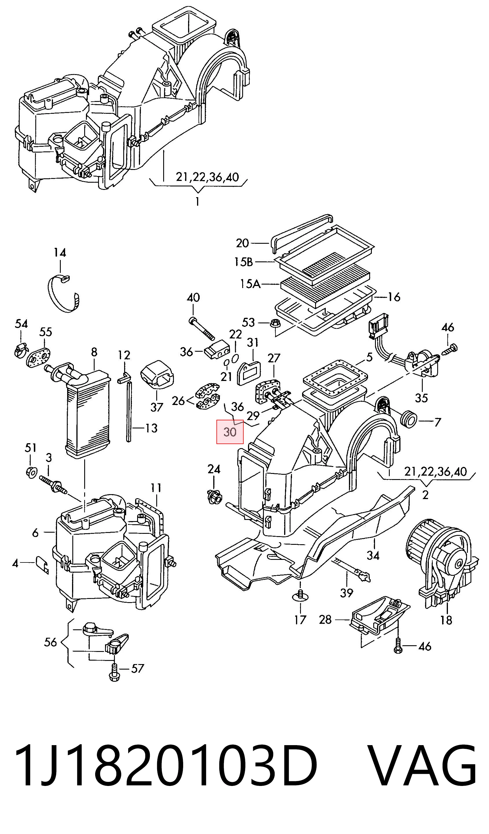 1J1820103D VAG Охолоджувач повітря