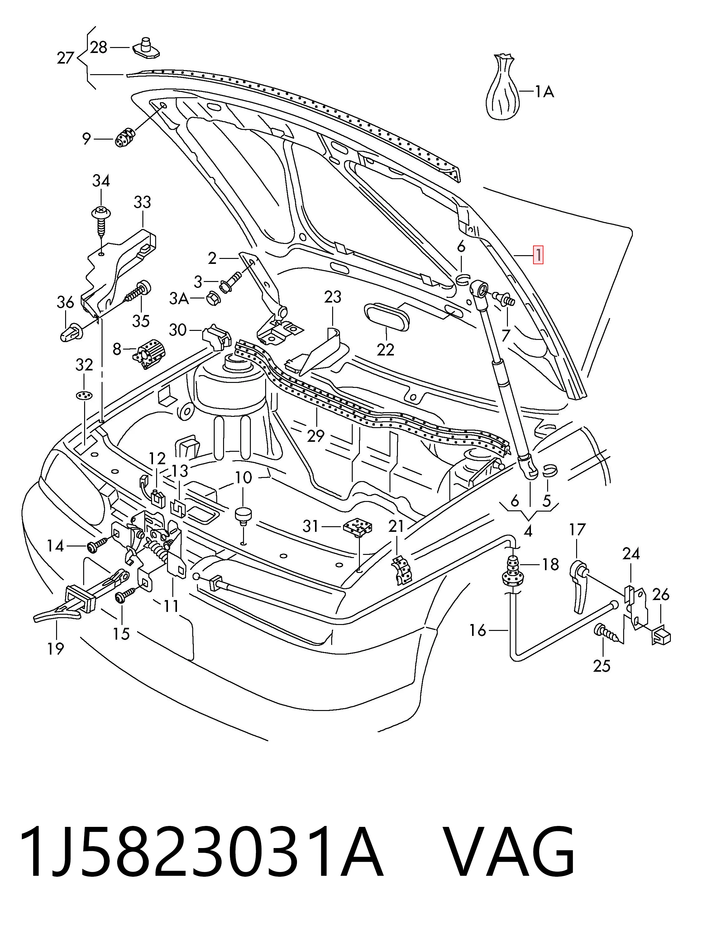 Капот Volkswagen Bora седан (1J2) (1998 - 2005) ціна, від 109.72 USD