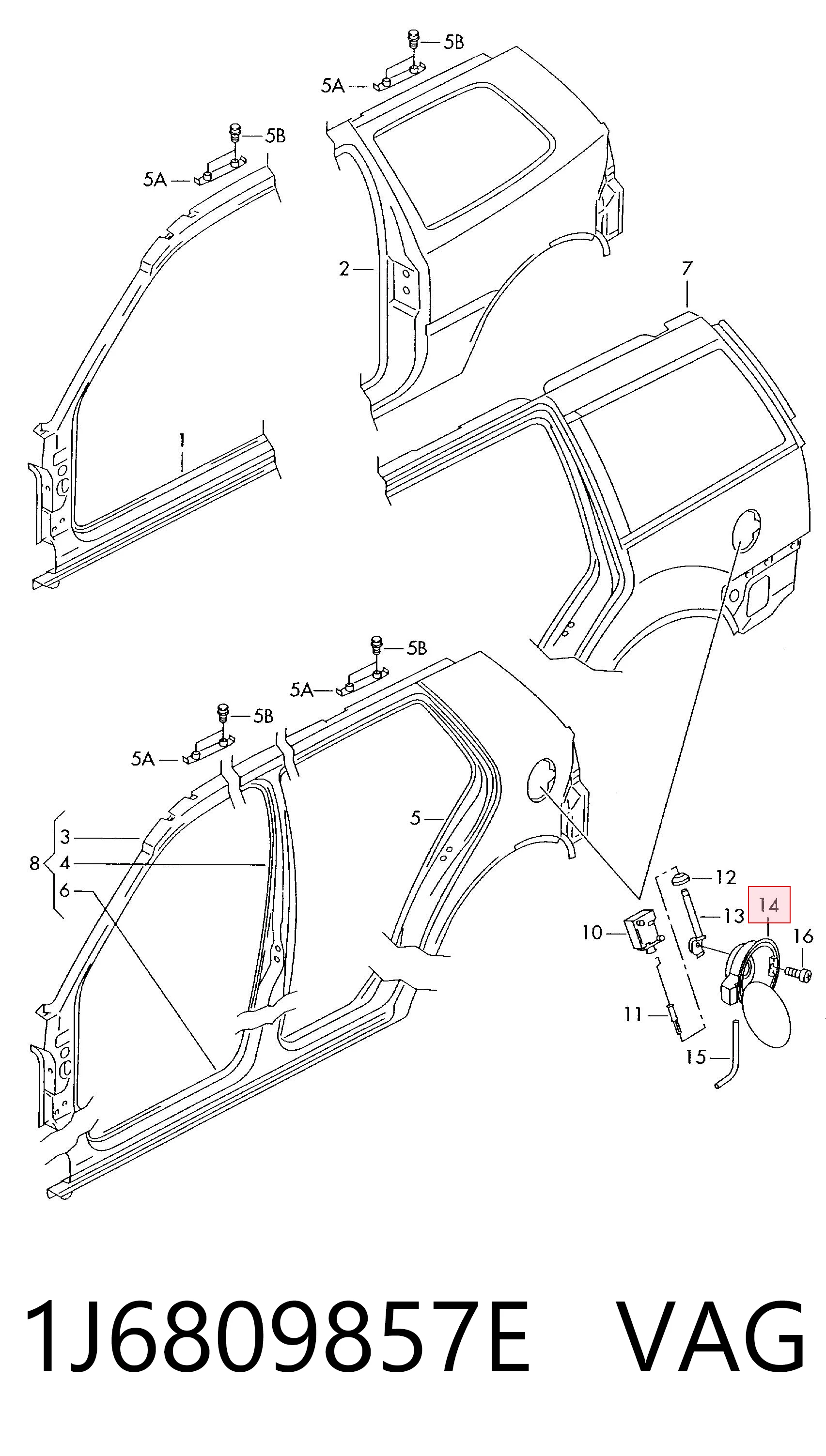 Купити Лючок бензобака Volkswagen Golf IV 1J5