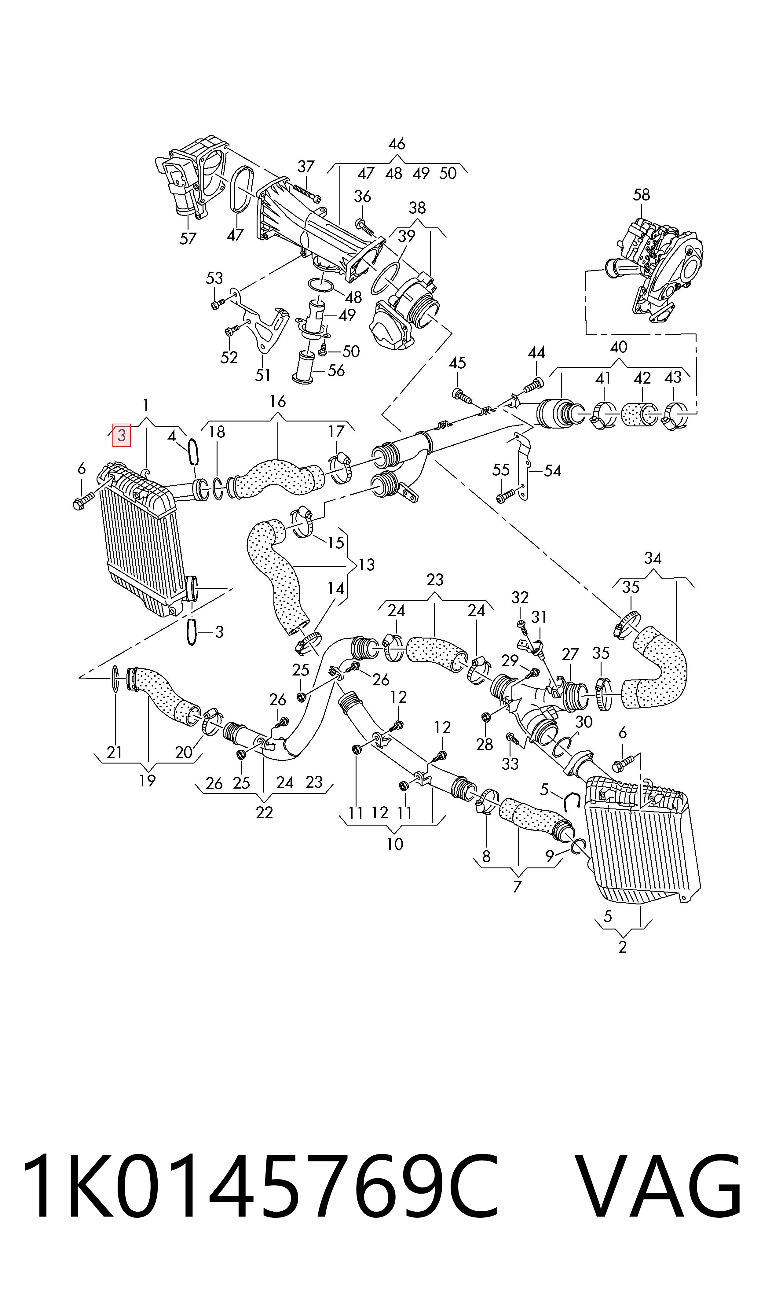 1K0145769C VAG Скоба патрубка интеркуллера