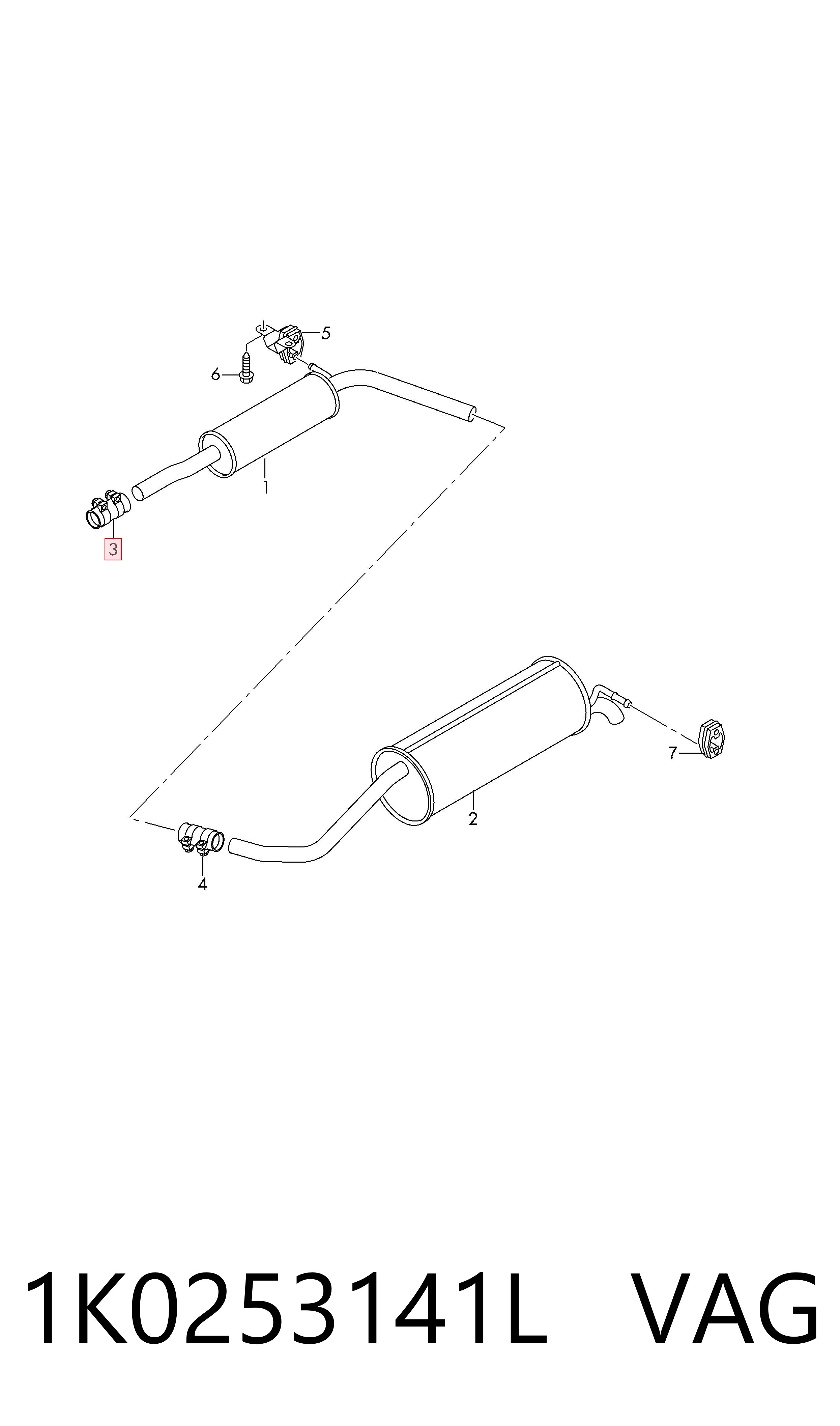 Кріплення глушника переднє VAG 1K0253141L ціна, від 6.67 USD