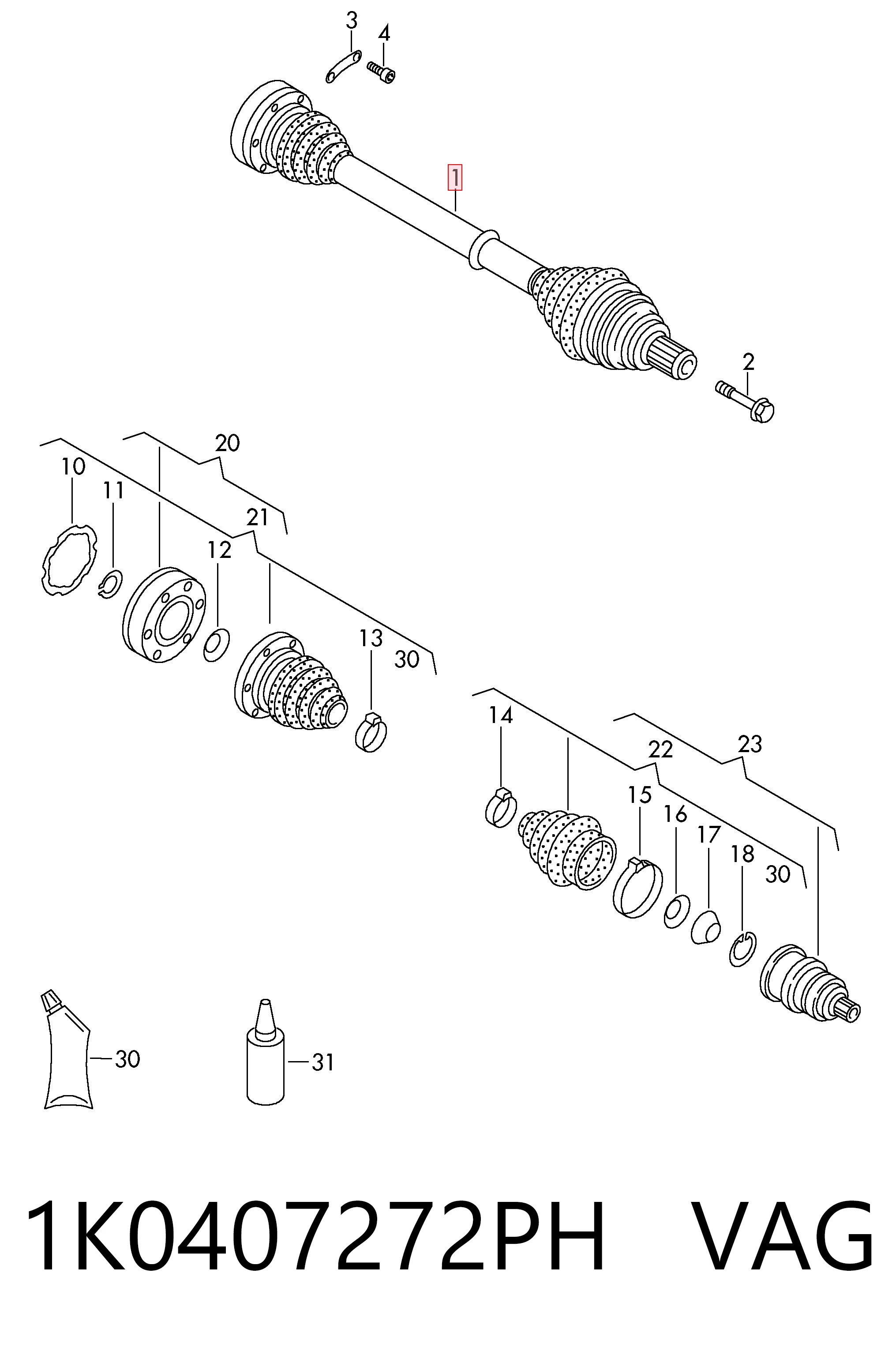 Піввісь права TDS0283 Magneti Marelli