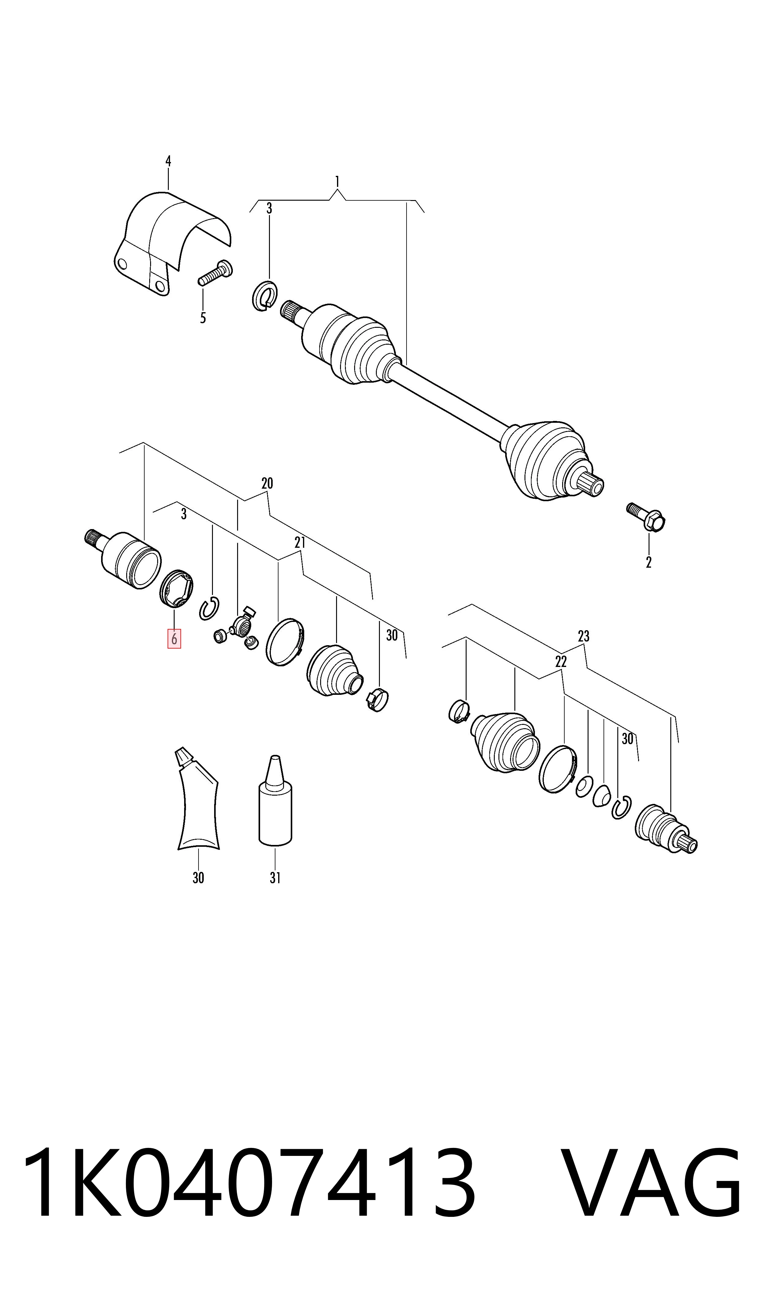  VAG 1K0407413 ціна, від 14.86 USD