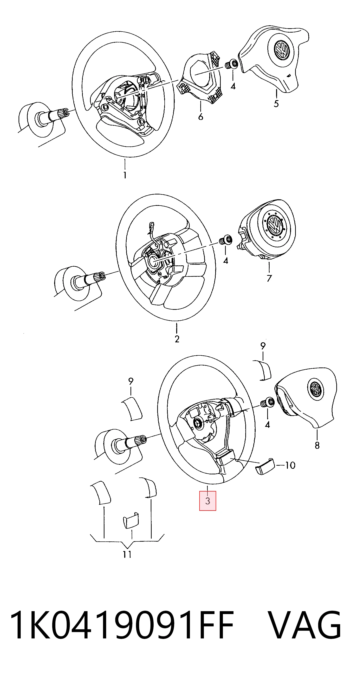 Рульове колесо на Volkswagen Golf V 1K1