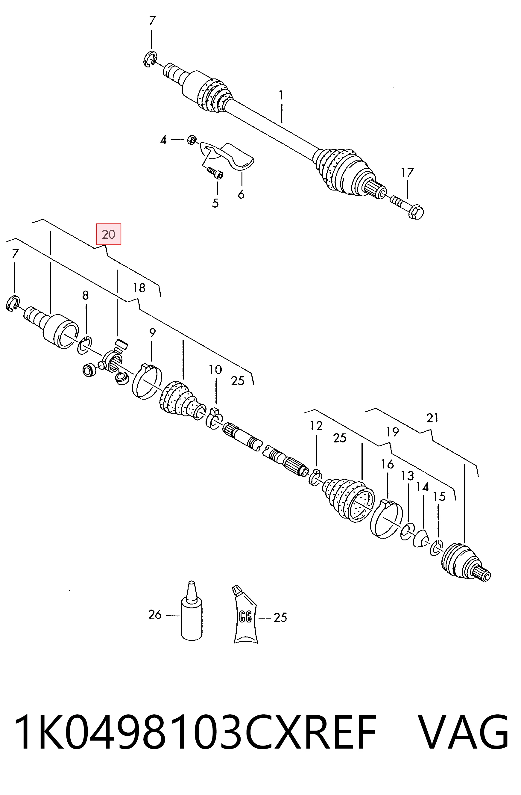 Купити VW511 Driveshaft Граната внутрішня ліва