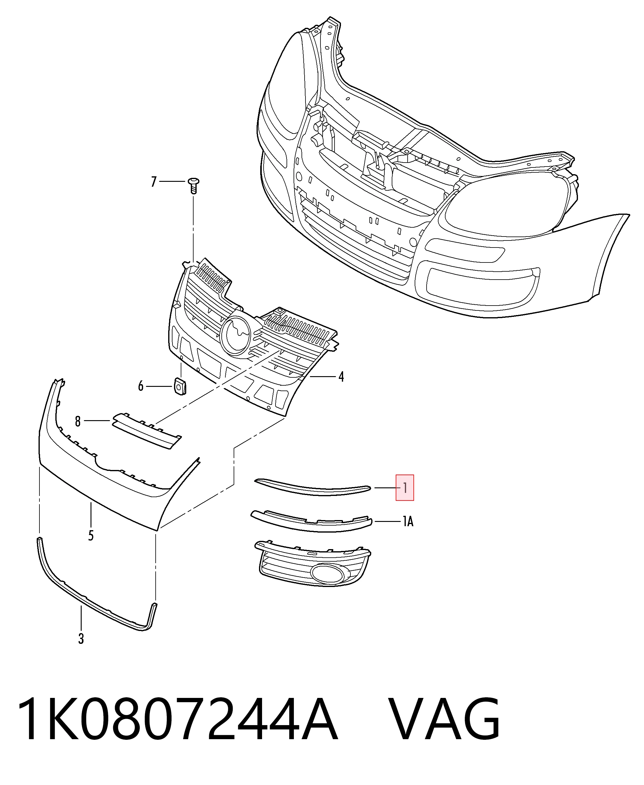 Купити KH9544928 Starline Молдинг переднього бампера, правий
