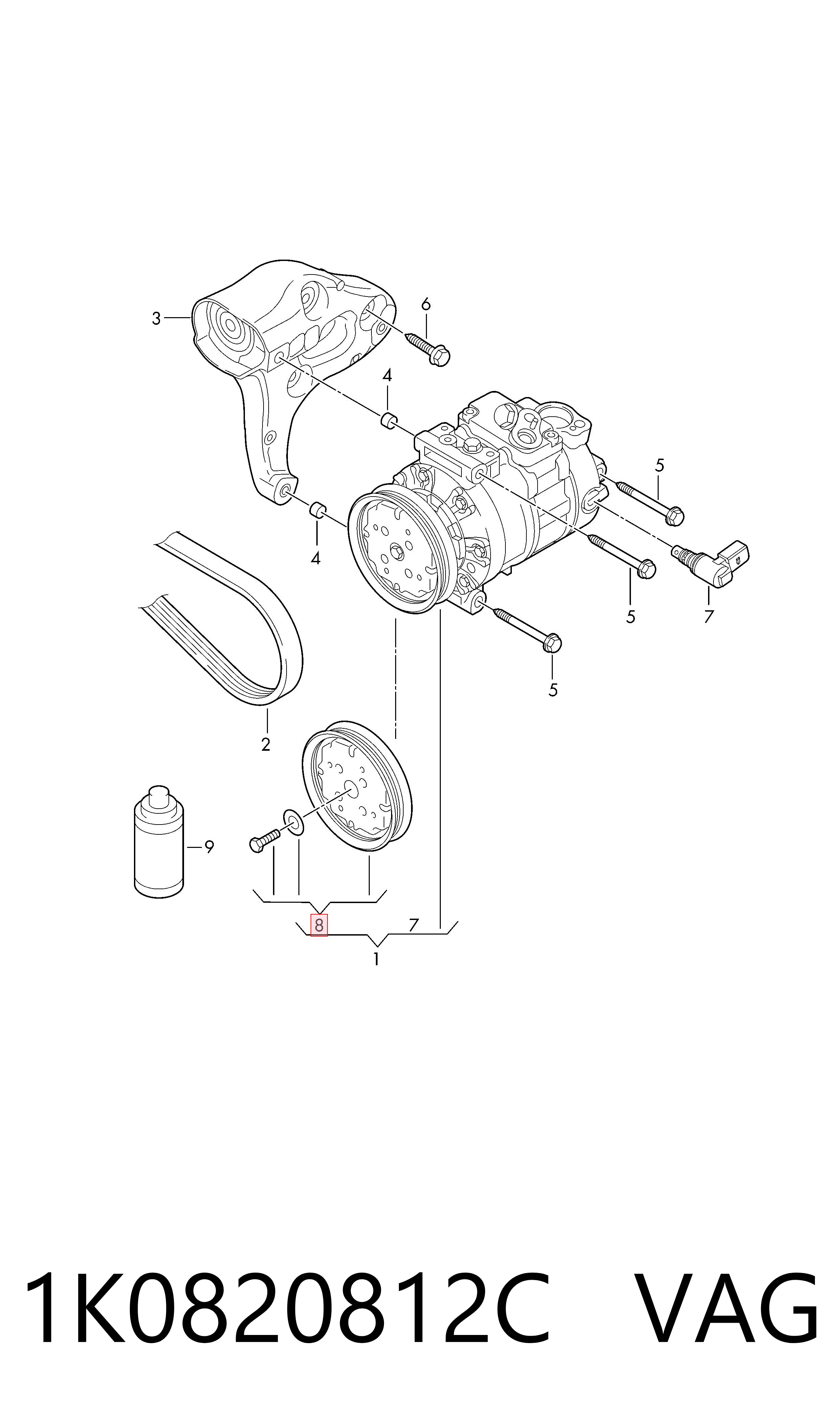 13MC8002HDRA CGA Шків компресора кондиціонера