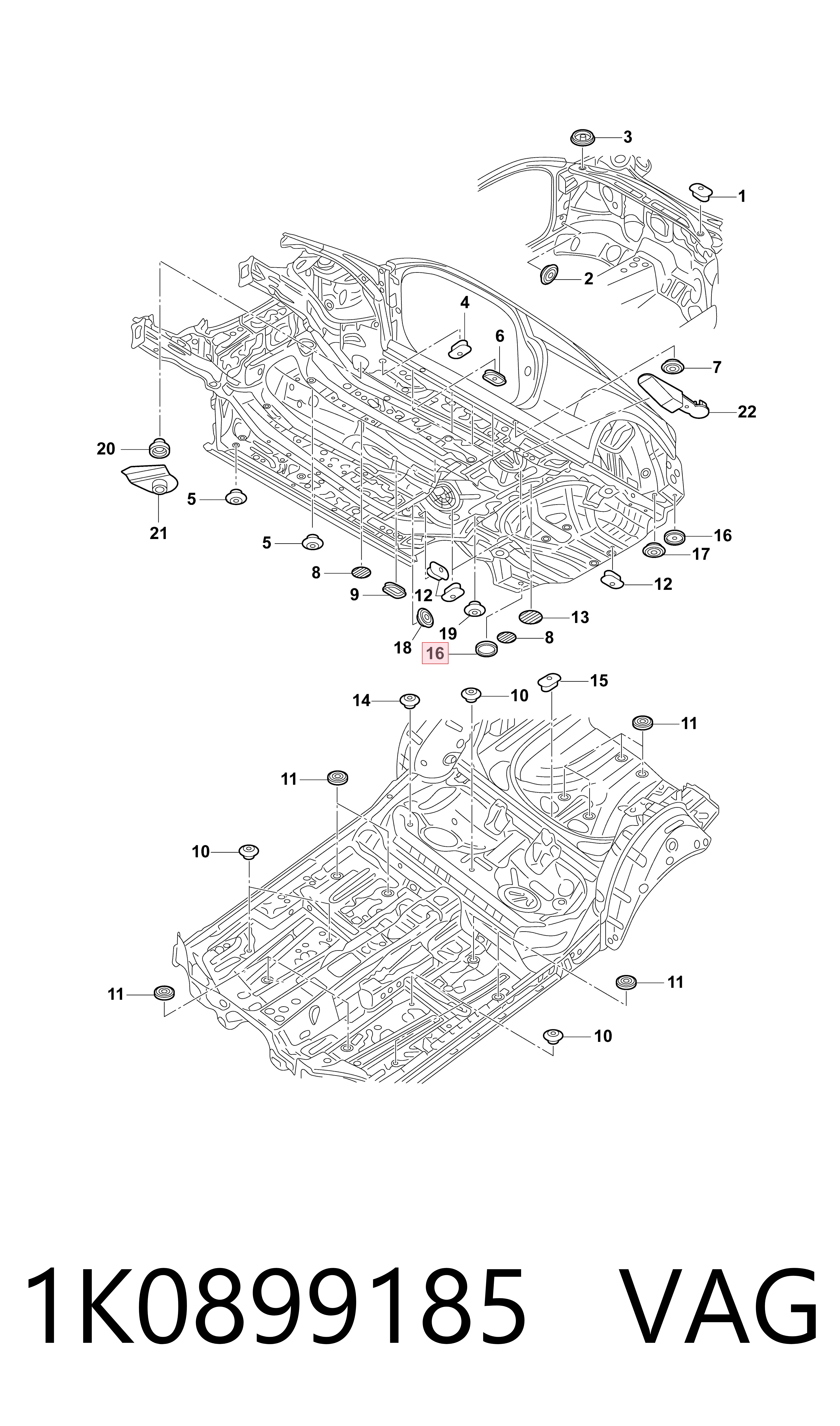 Купити Заглушка днища кузова Volkswagen Passat B7 362