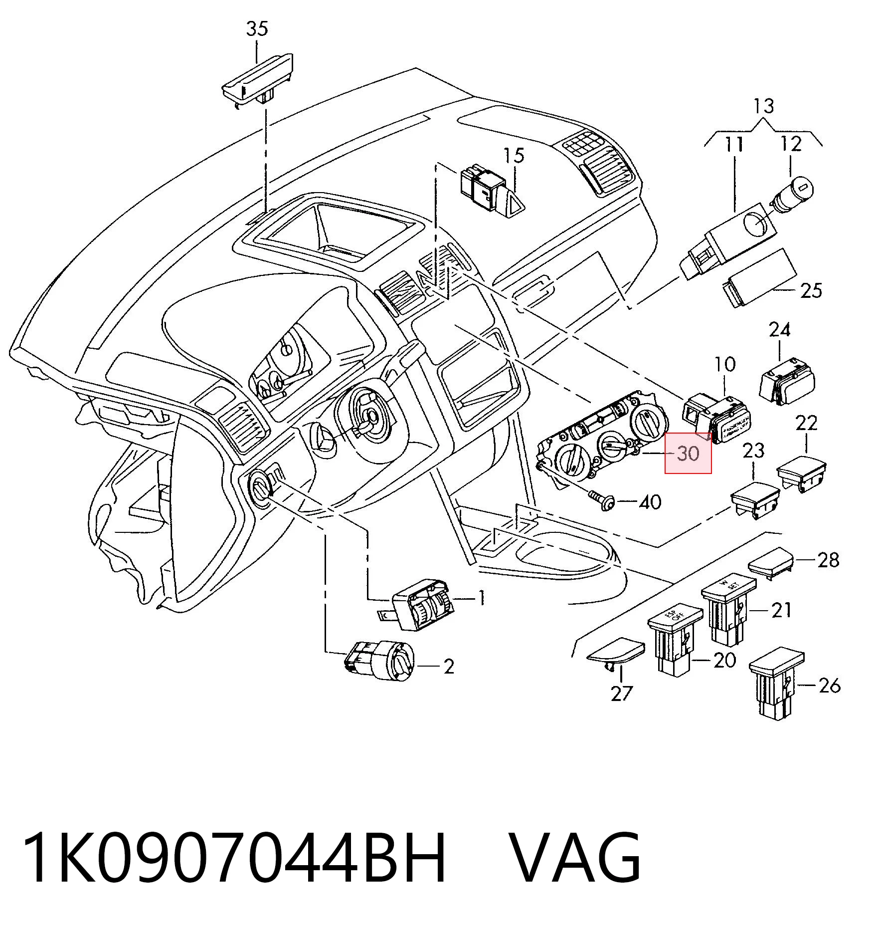  Блок управління кондиціонером Volkswagen Jetta 5