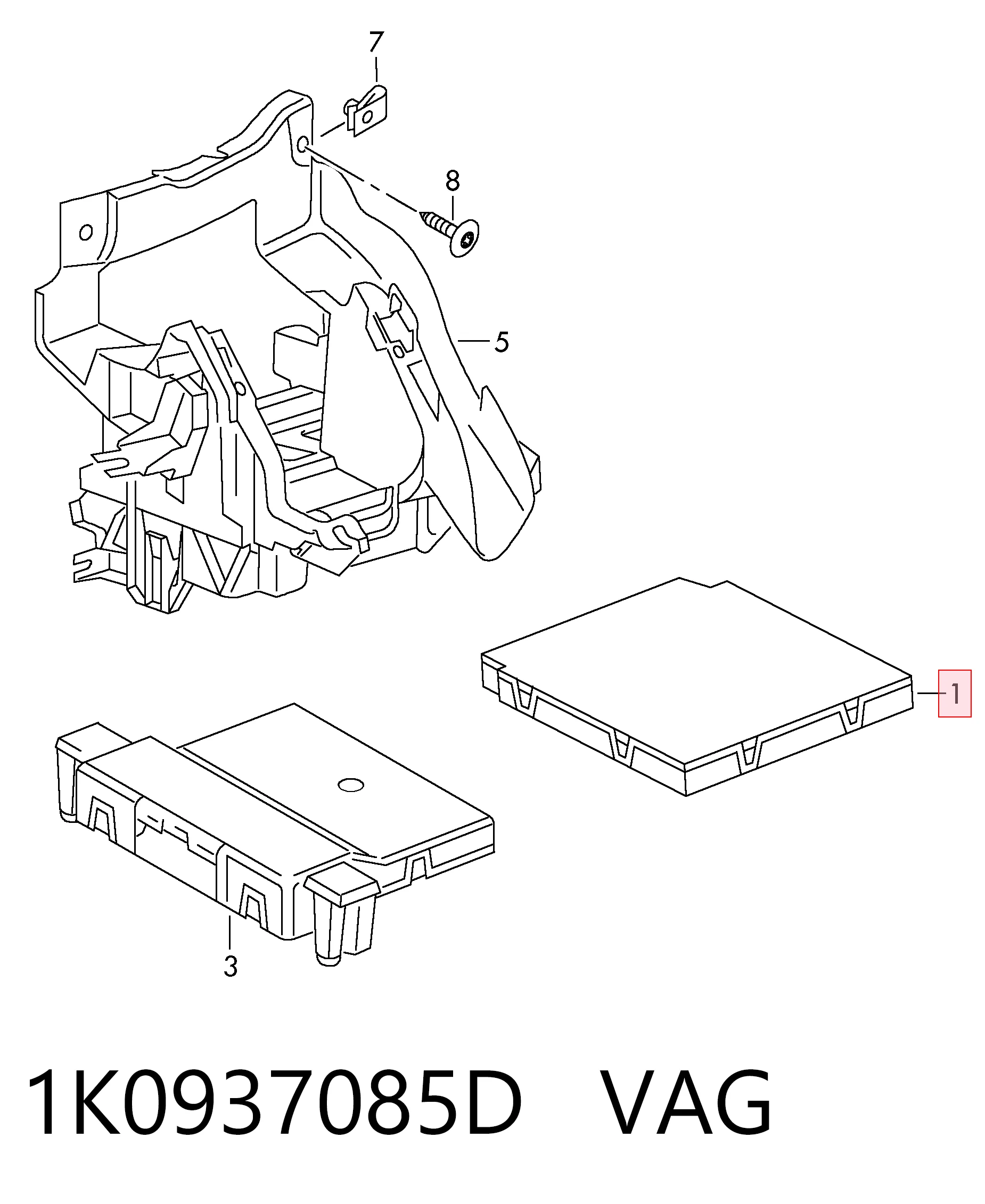 1K0937085D VAG Комп'ютер бортовий