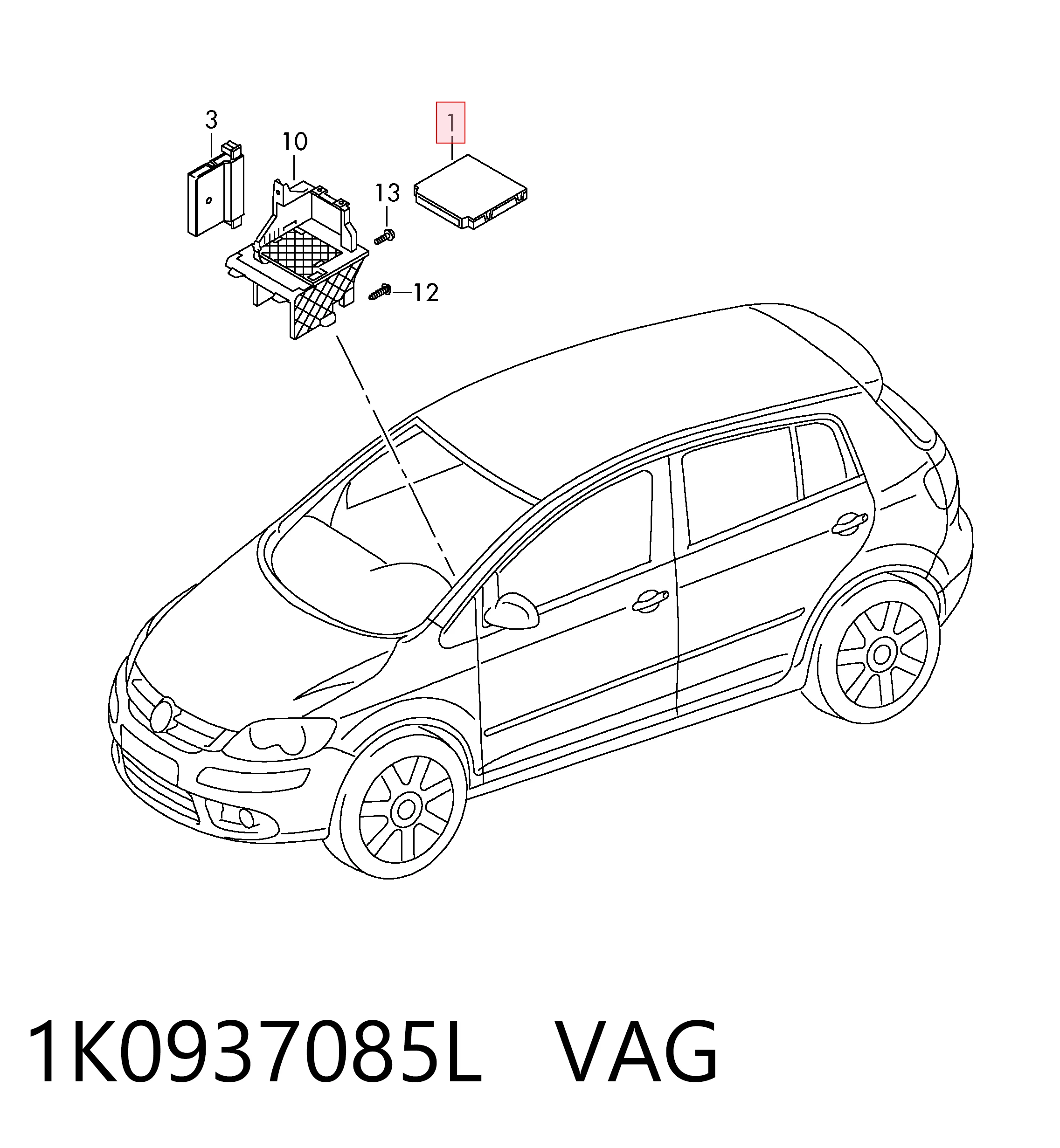 1K0937085L VAG Блок комфорту