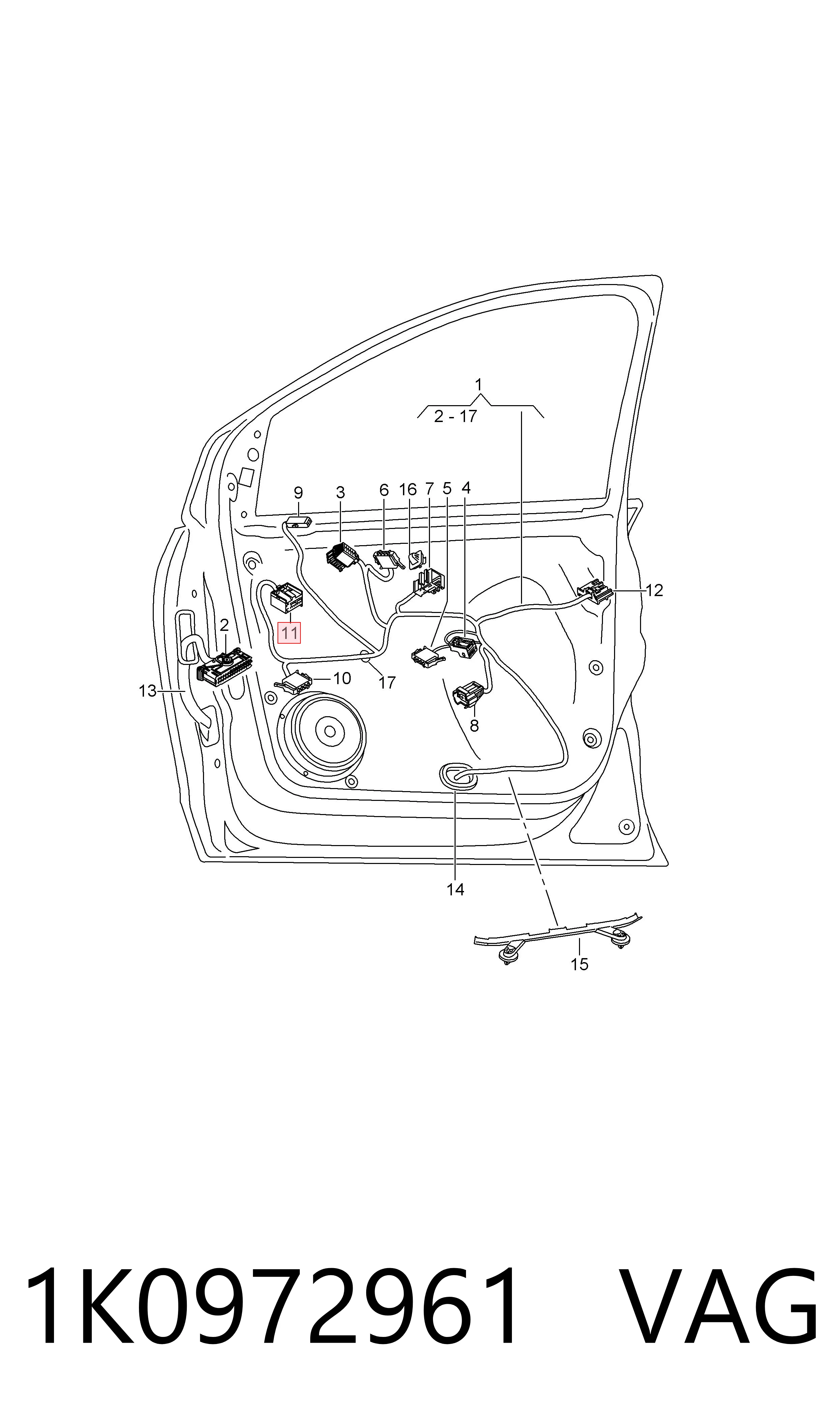  VAG 1K0972961 ціна, від 1.24 USD