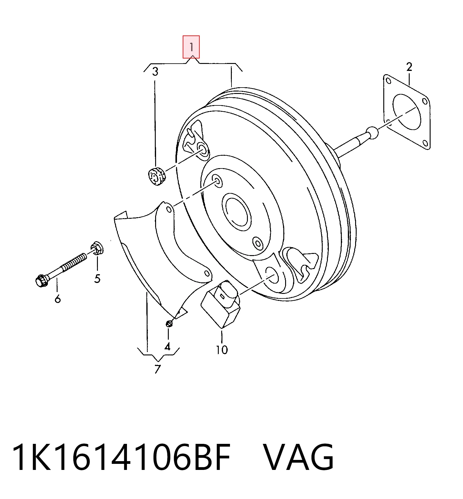 Вакуумника VAG 1K1614106BF ціна, від 444.80 USD