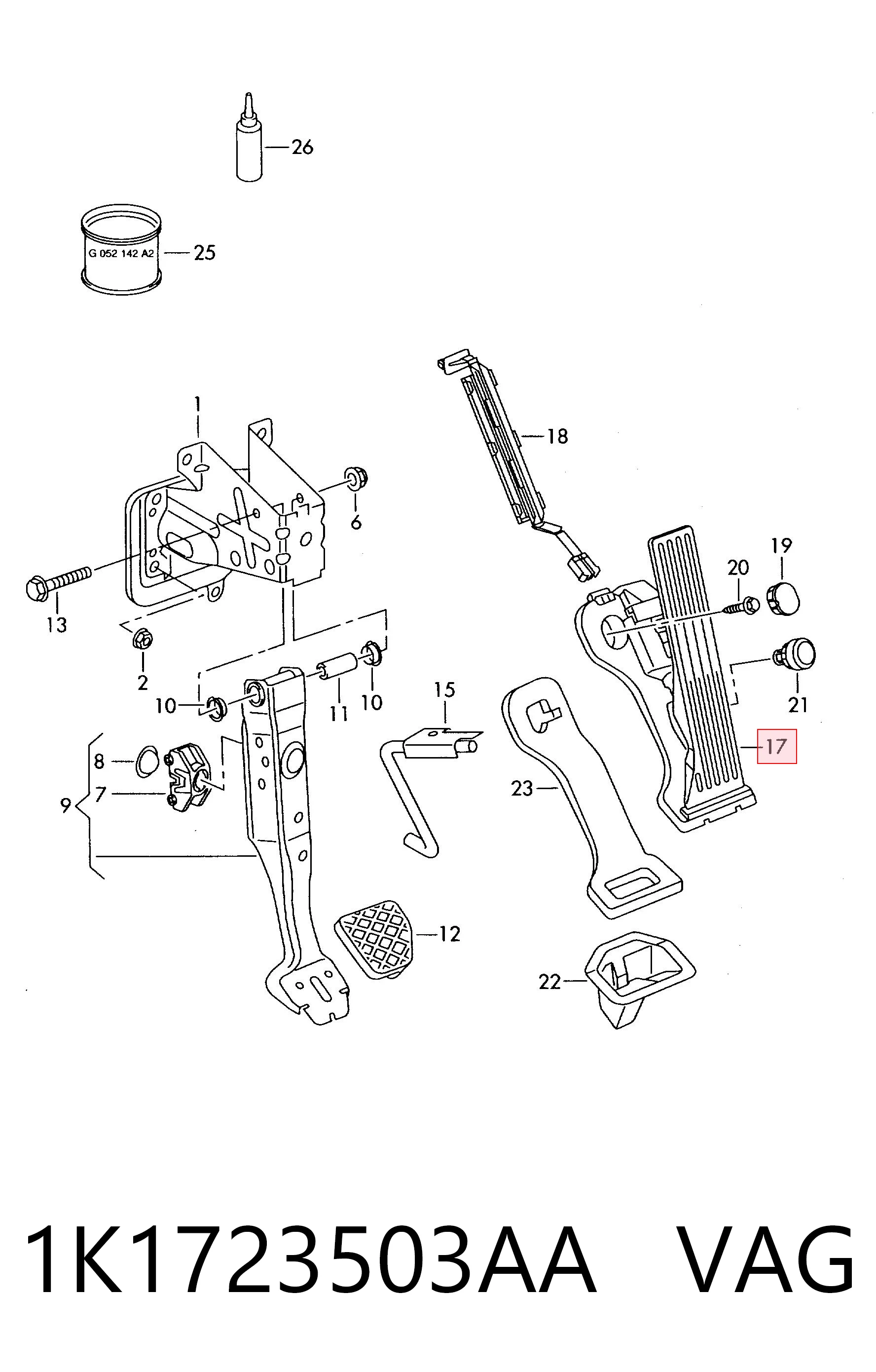  Педаль газу Volkswagen Passat 